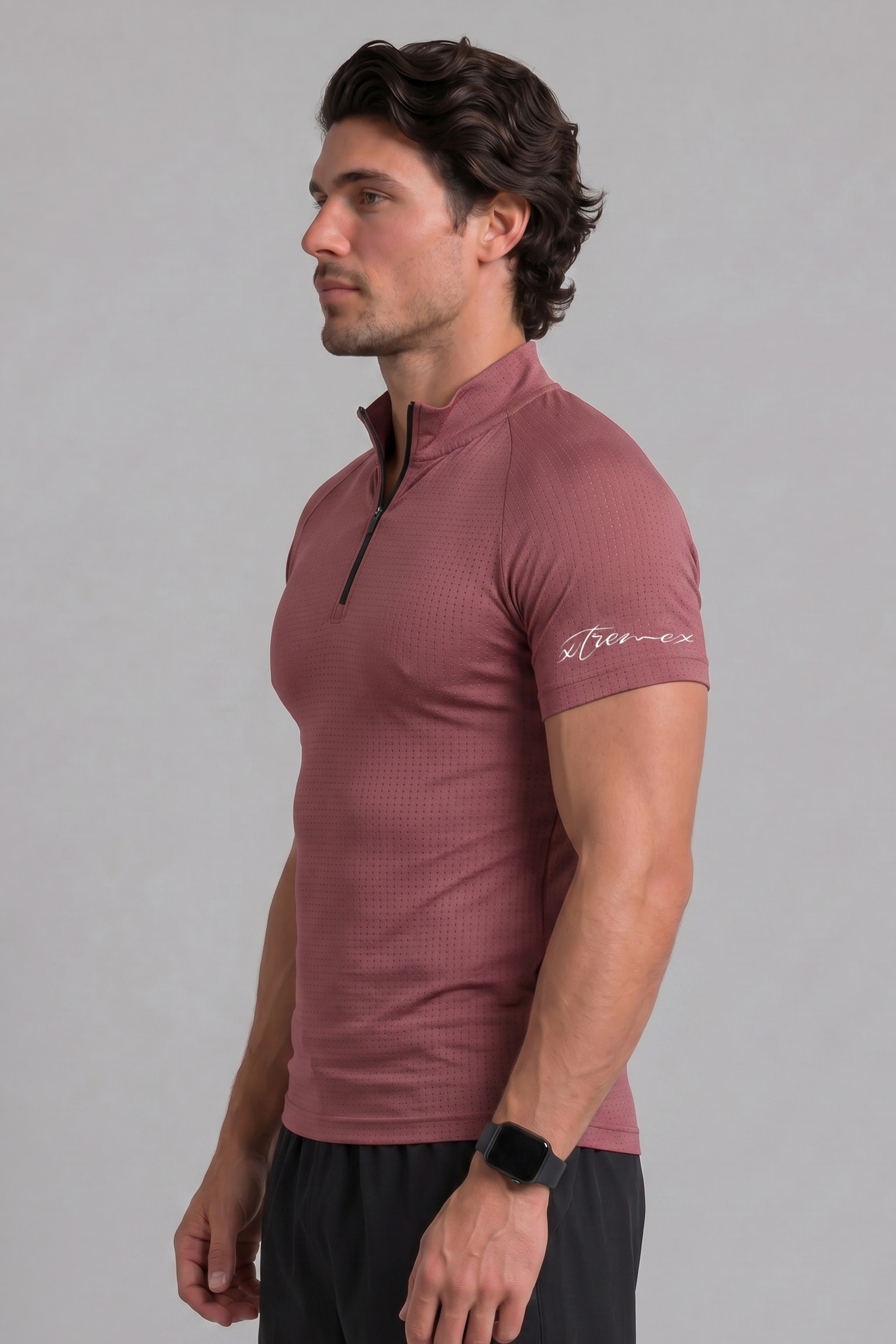 Image of Aero Knit Compression Tshirt Half Sleeve - Rosewood