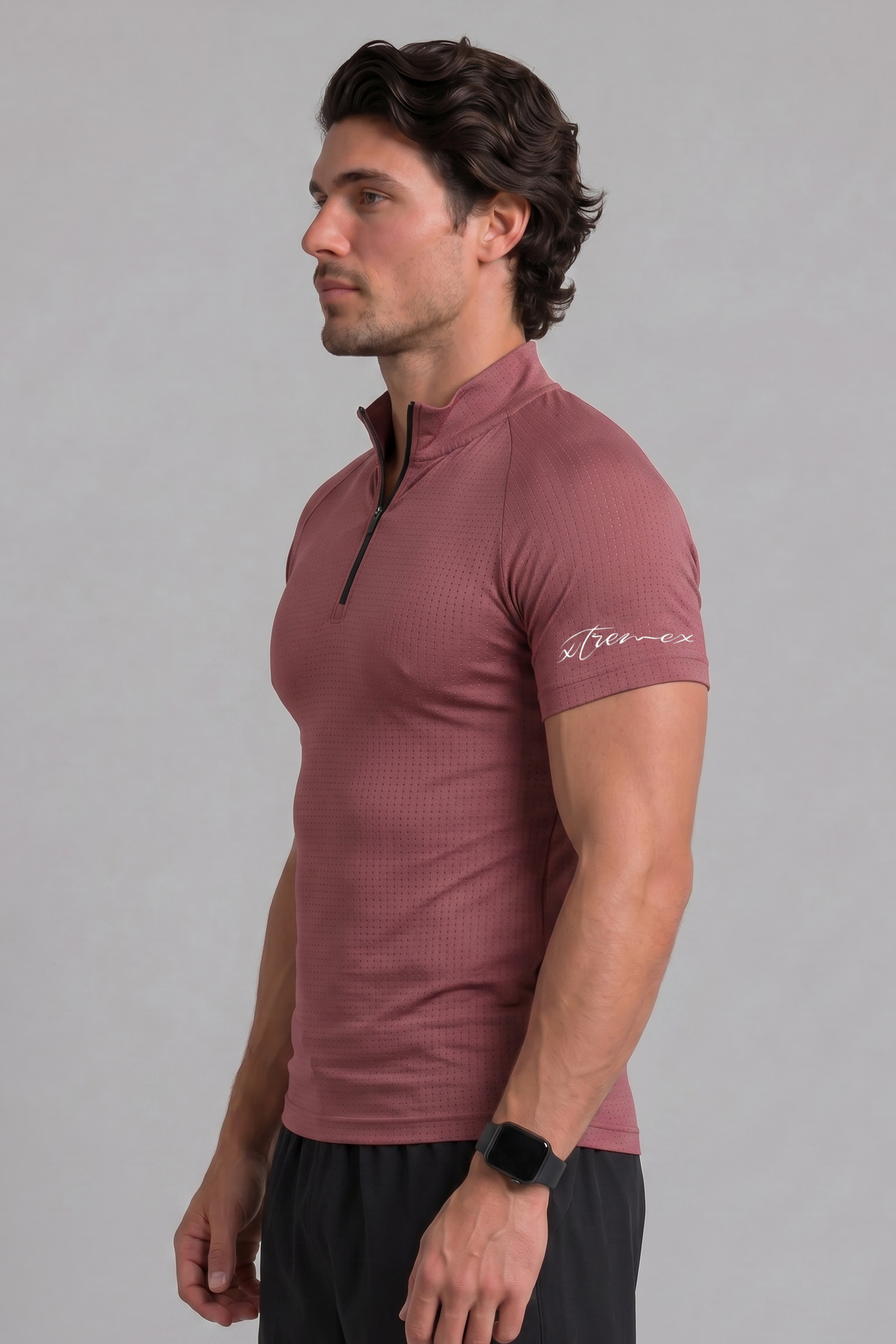 Aero Knit Compression Tshirt Half Sleeve - Rosewood