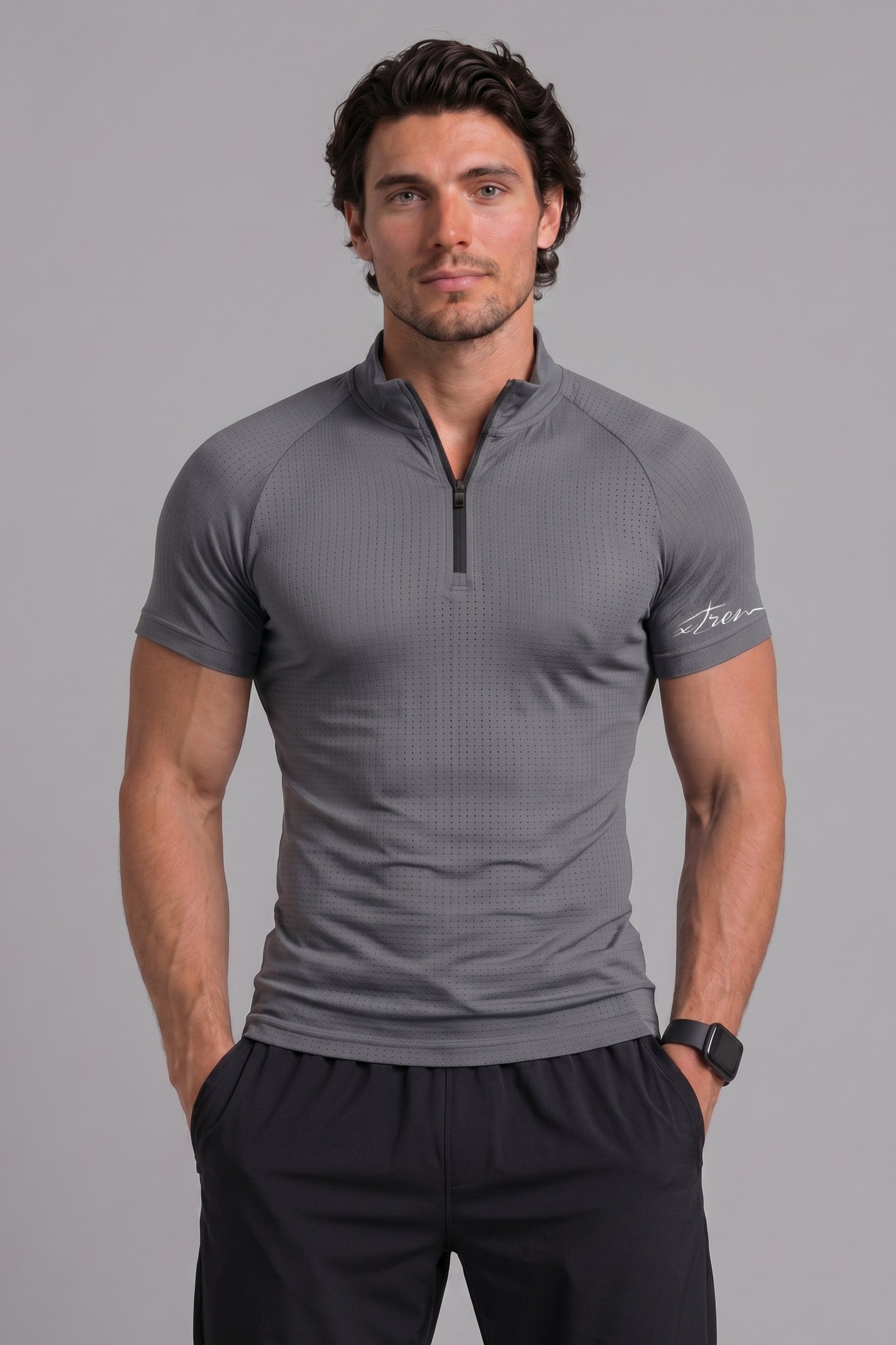 Aero Knit Compression Tshirt Half Sleeve - Grey