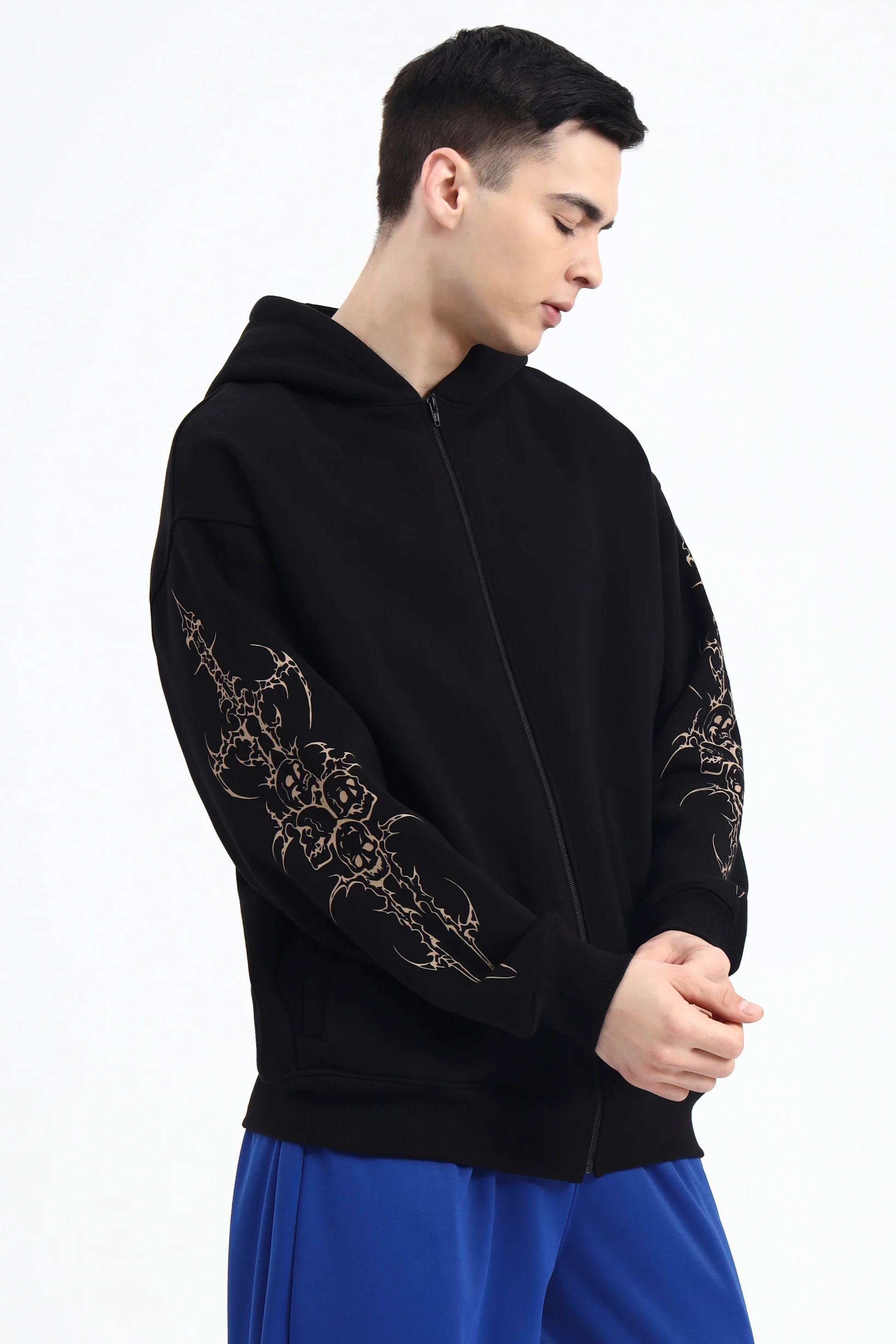 Skull Blade Unisex Oversized Zipper Hoodie