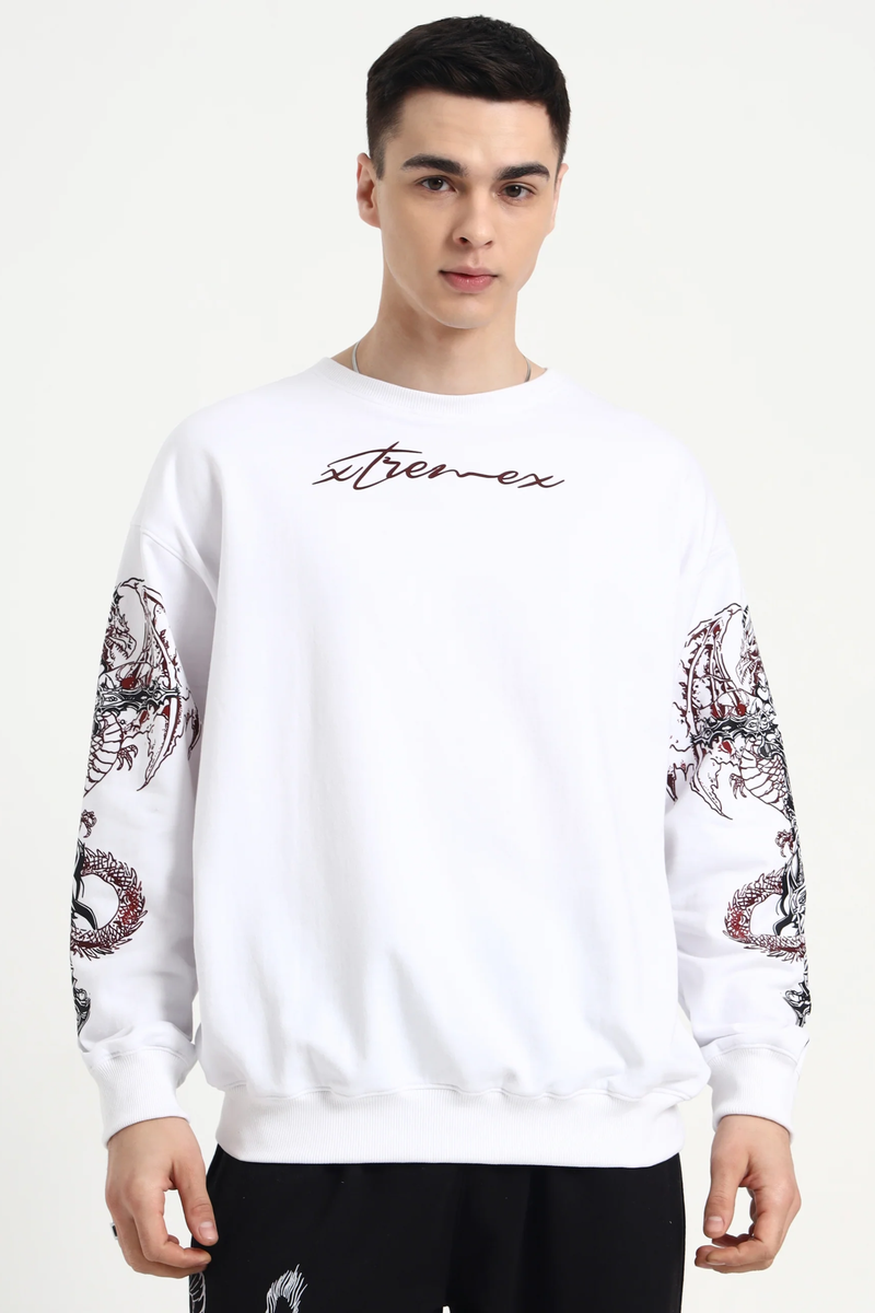 War Drake unisex oversized sweatshirt with bold graphic design