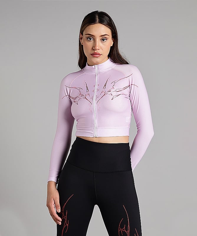 Women Blaze Cropped Compression Zipper