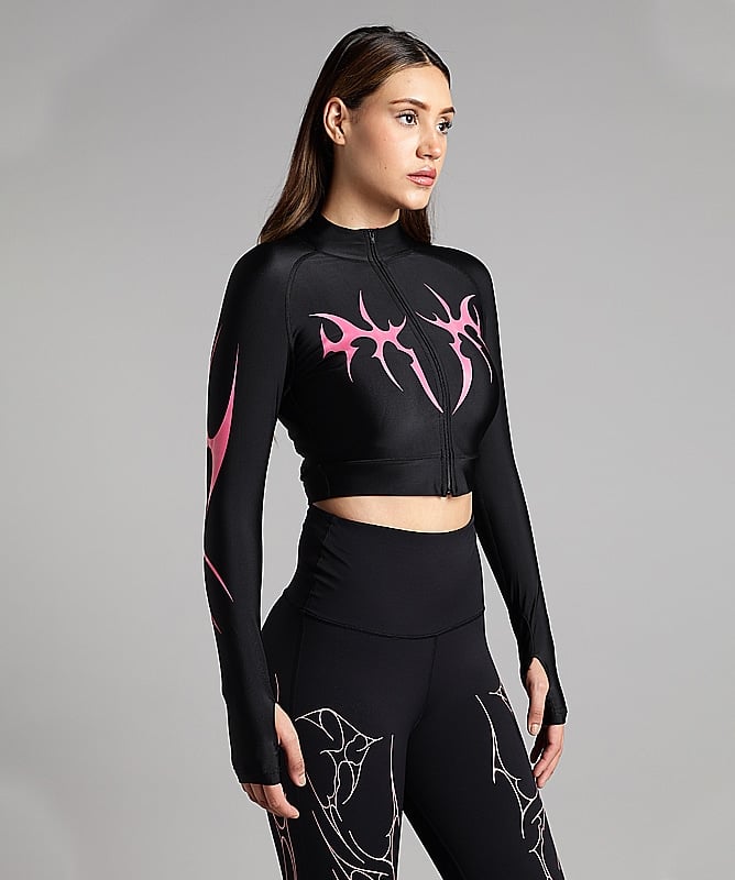 Women Titan Cropped Compression Zipper