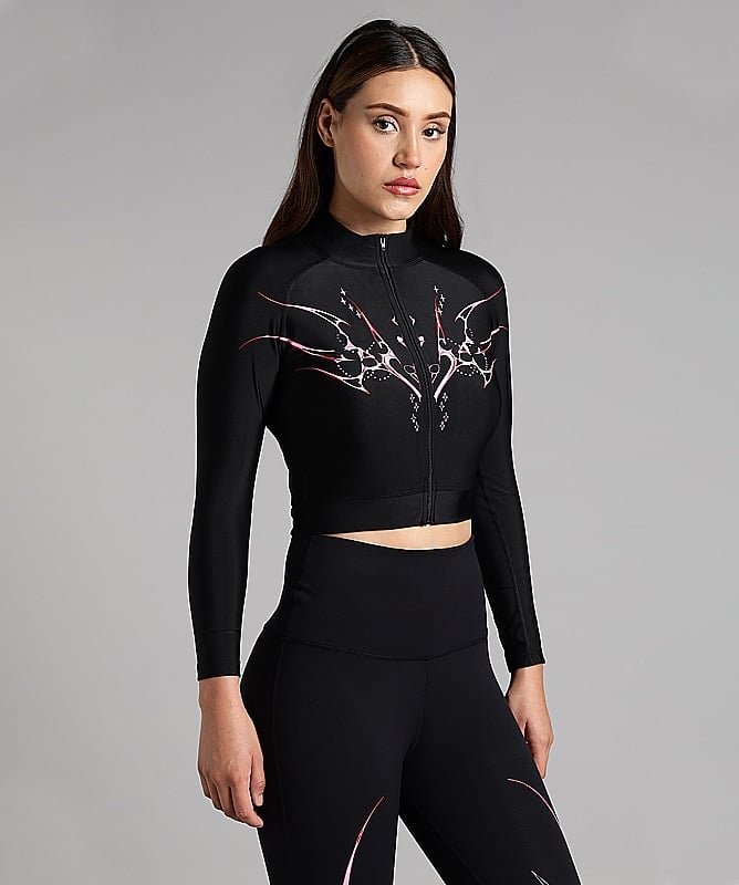 Women Blaze Cropped Compression Zipper