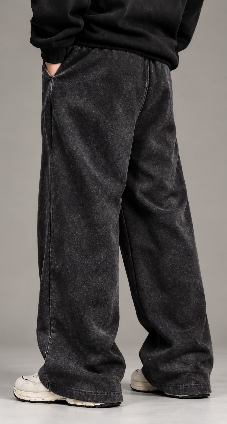 Image of Everyday Acid Wash Joggers - Black