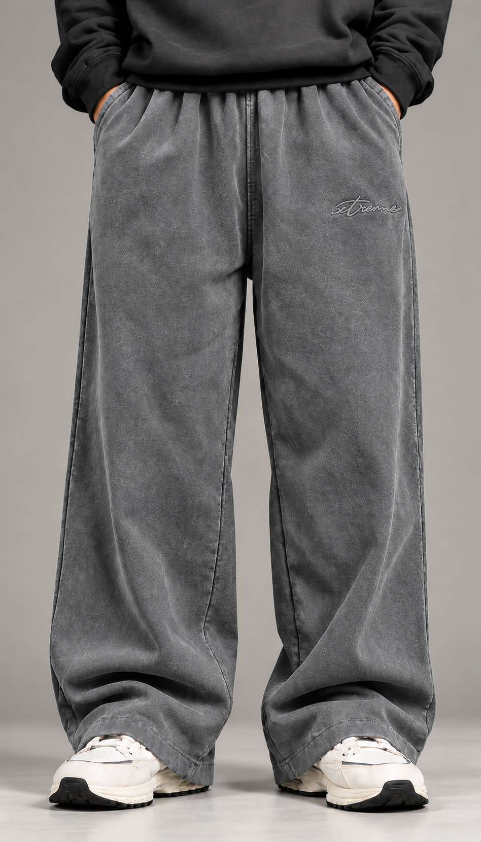 Image of Everyday Acid Wash Joggers - Grey