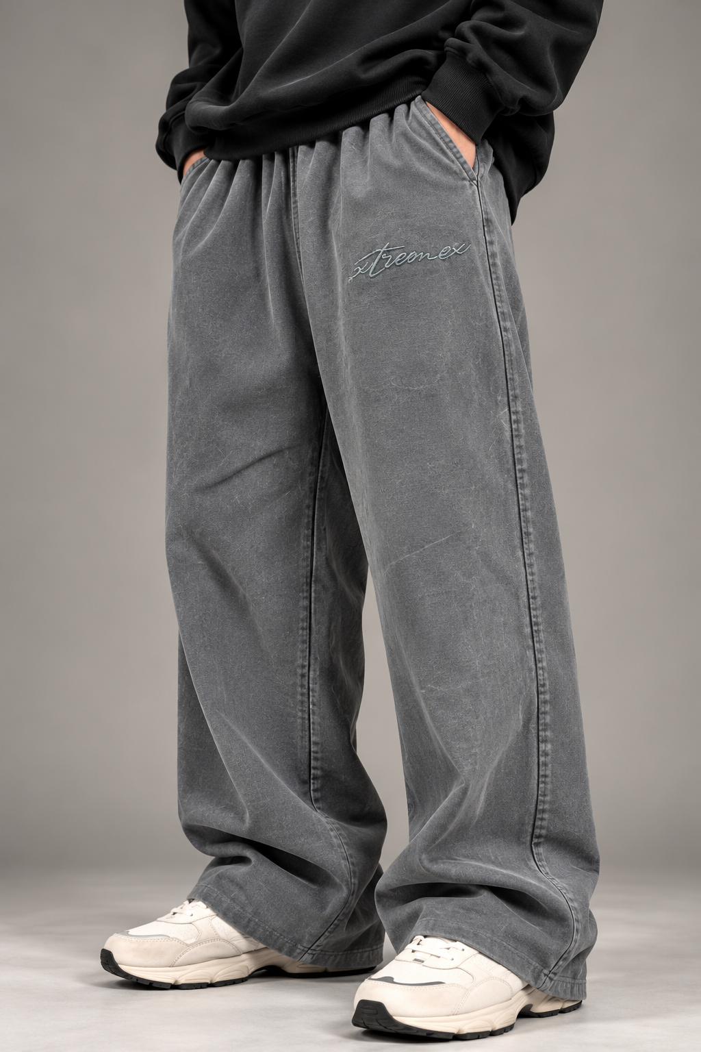 Image of Everyday Acid Wash Joggers - Grey