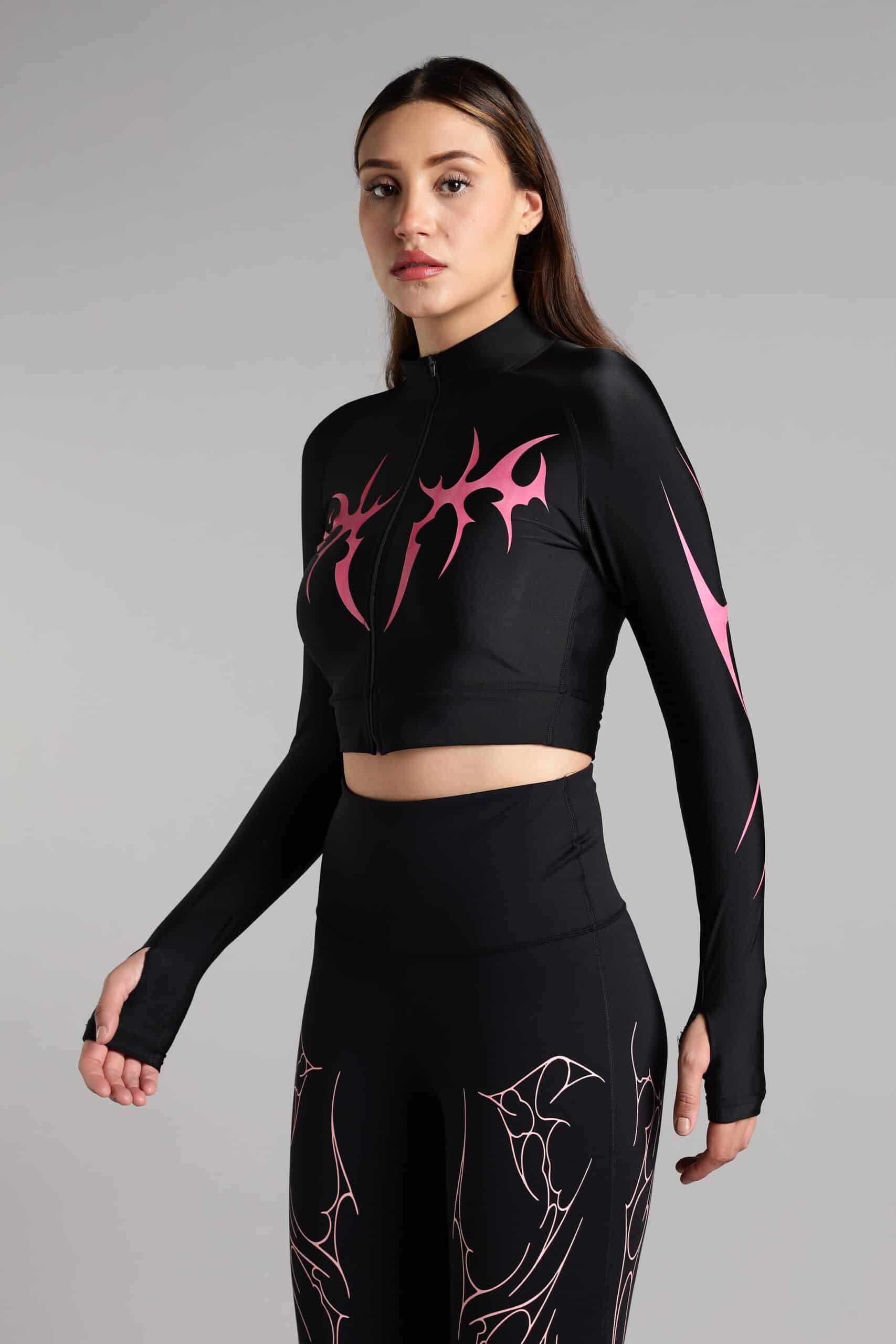 Women Titan Cropped Compression Zipper