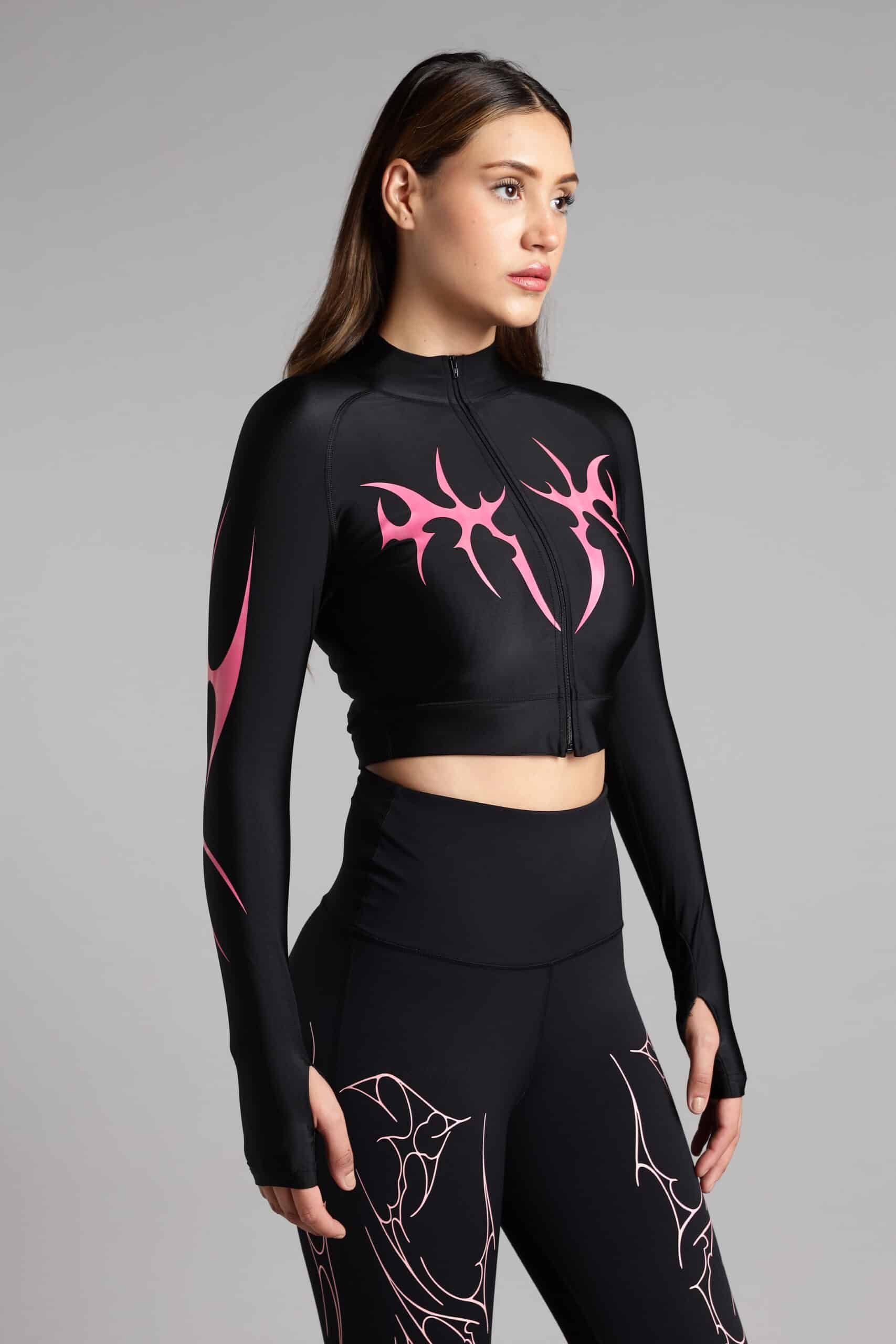 Women Titan Cropped Compression Zipper