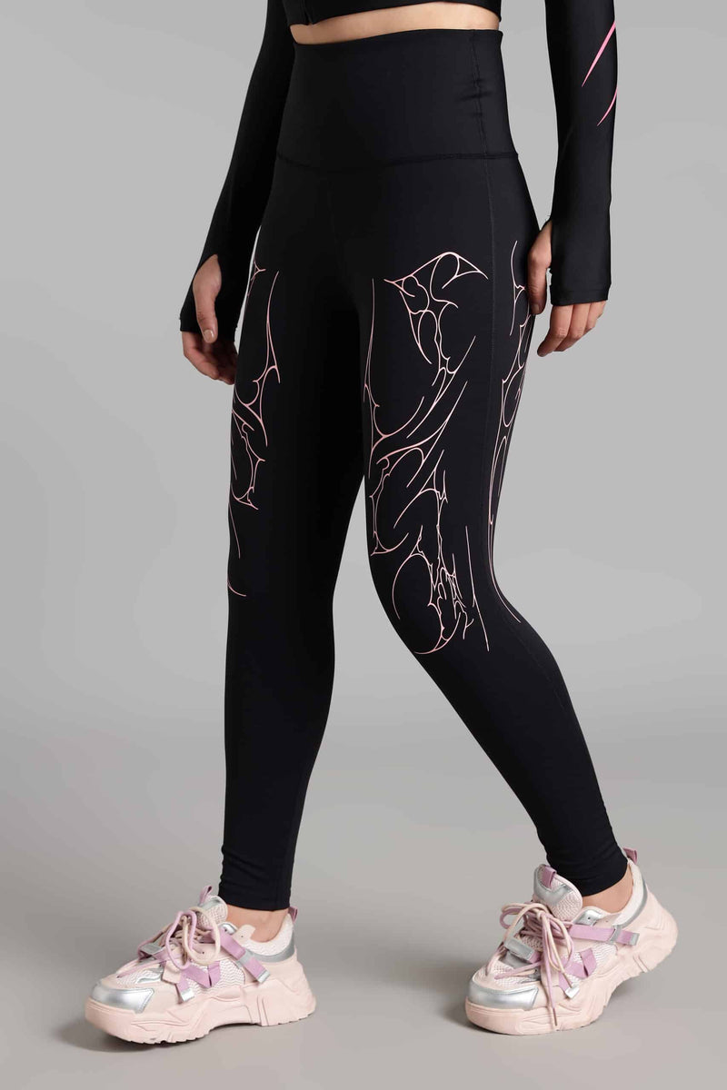 Women's Pink Storm moisture-wicking seamless workout leggings