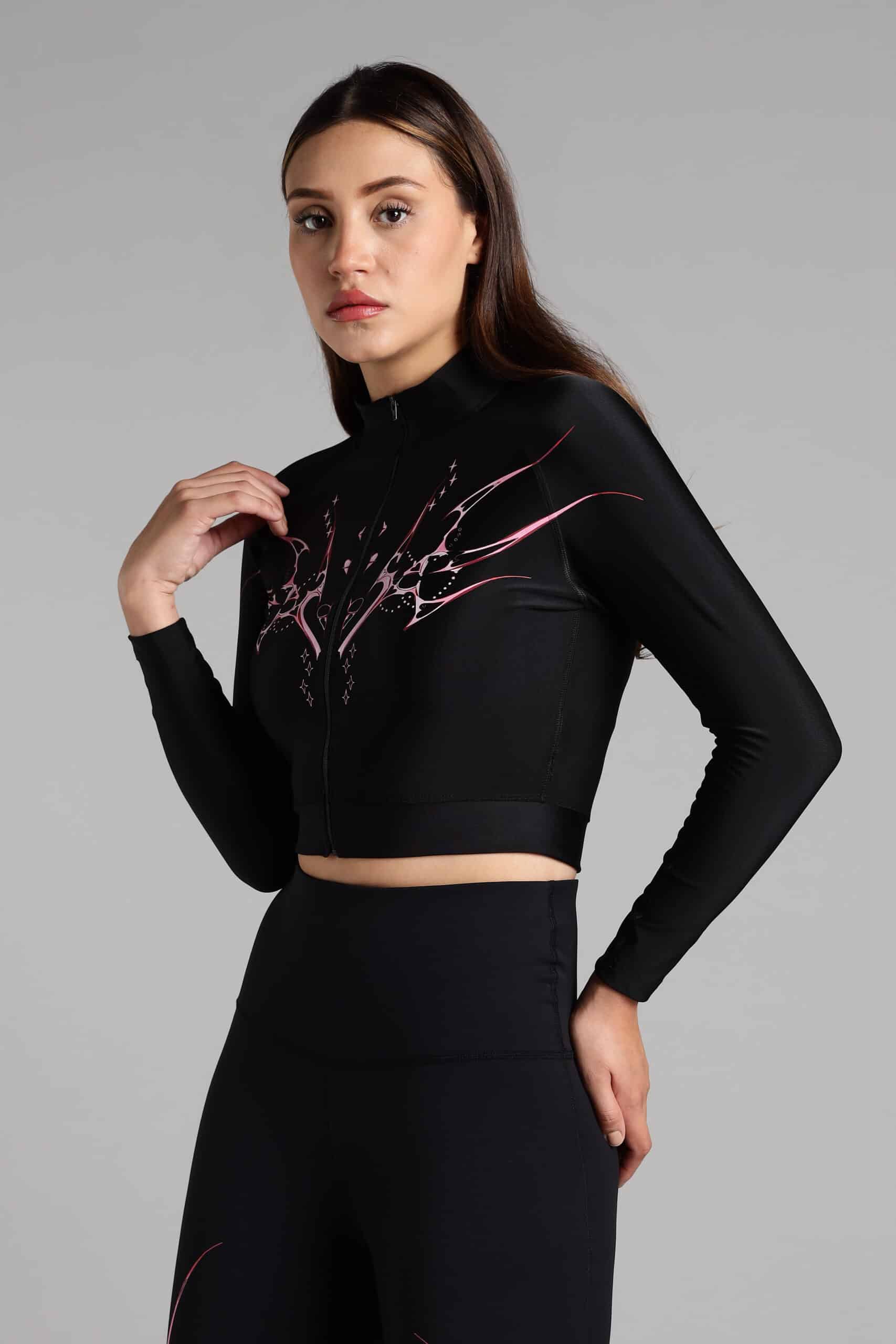Women Blaze Cropped Compression Zipper