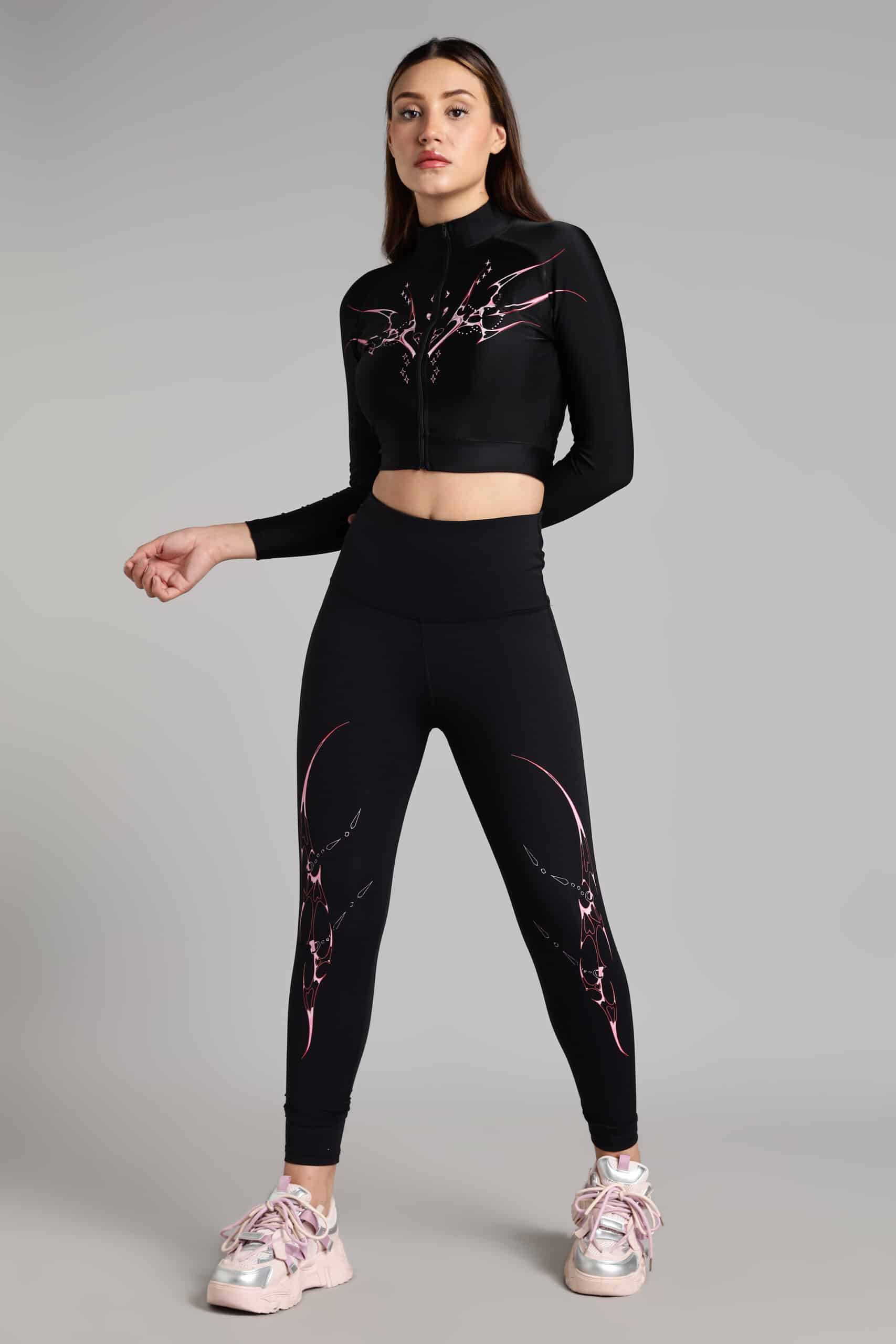 Women Blaze Cropped Compression Zipper