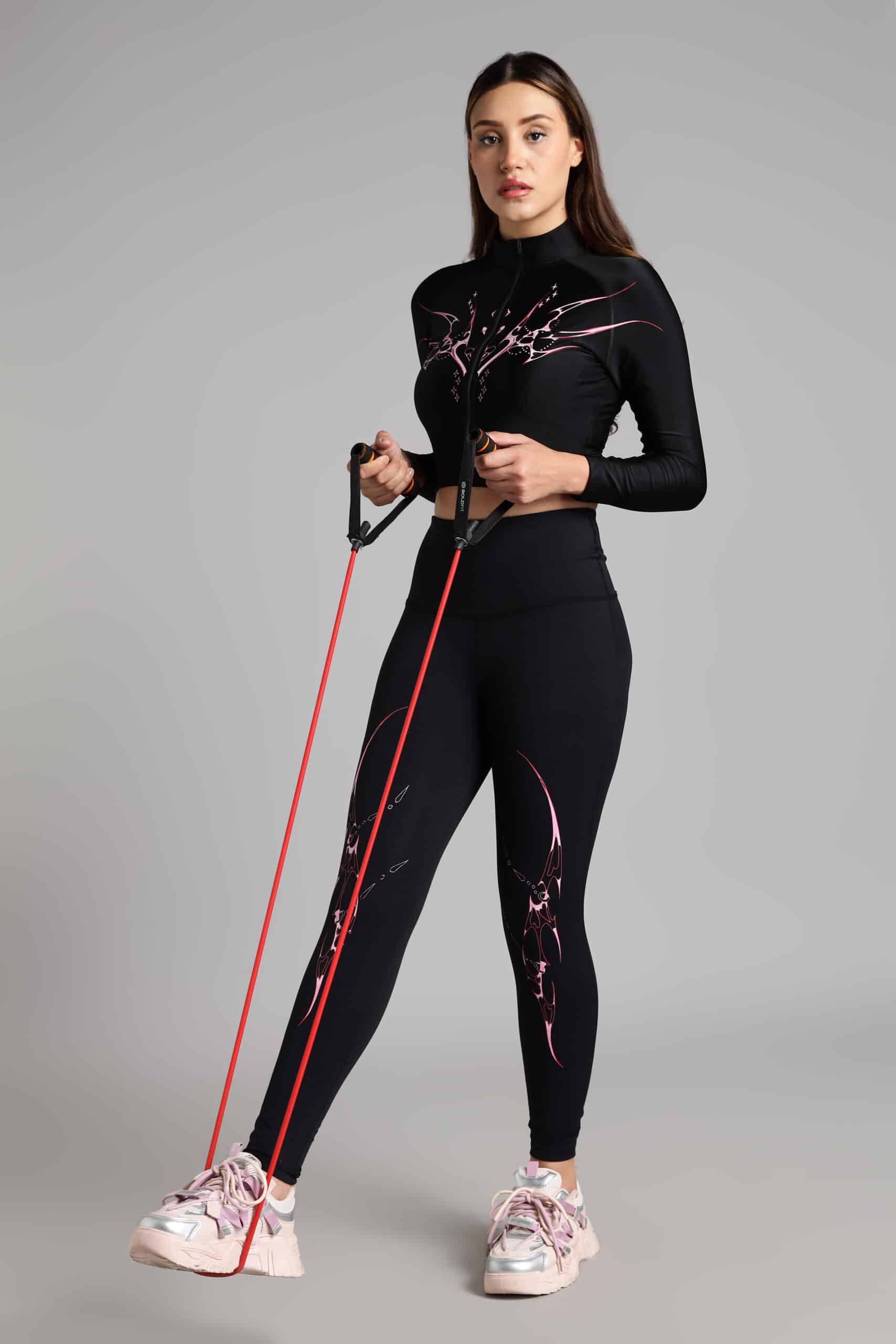 Women Blaze Cropped Compression Zipper
