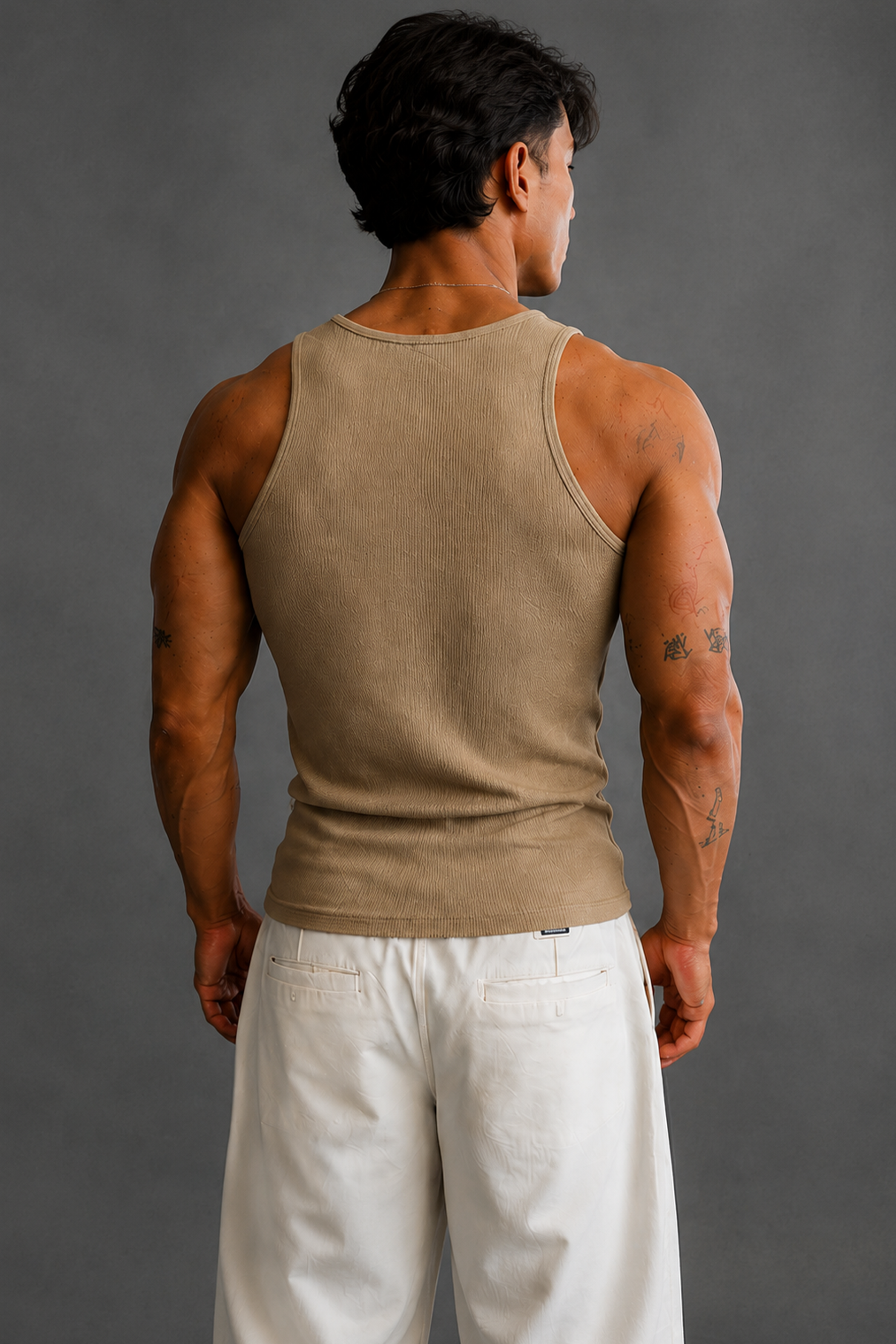 Image of Classic Ribbed Tank - Brown