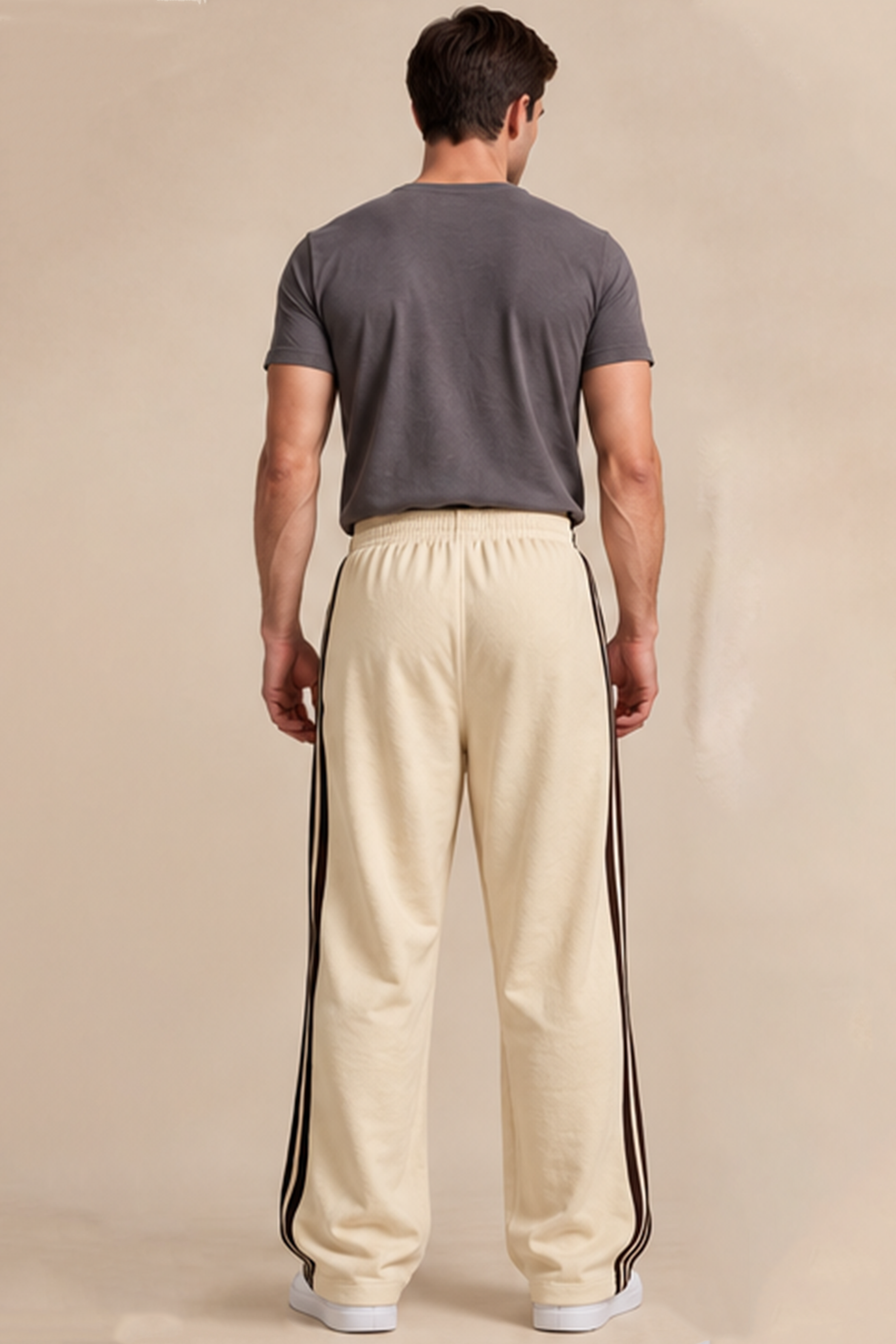Image of Tri Stripe Joggers - Beige