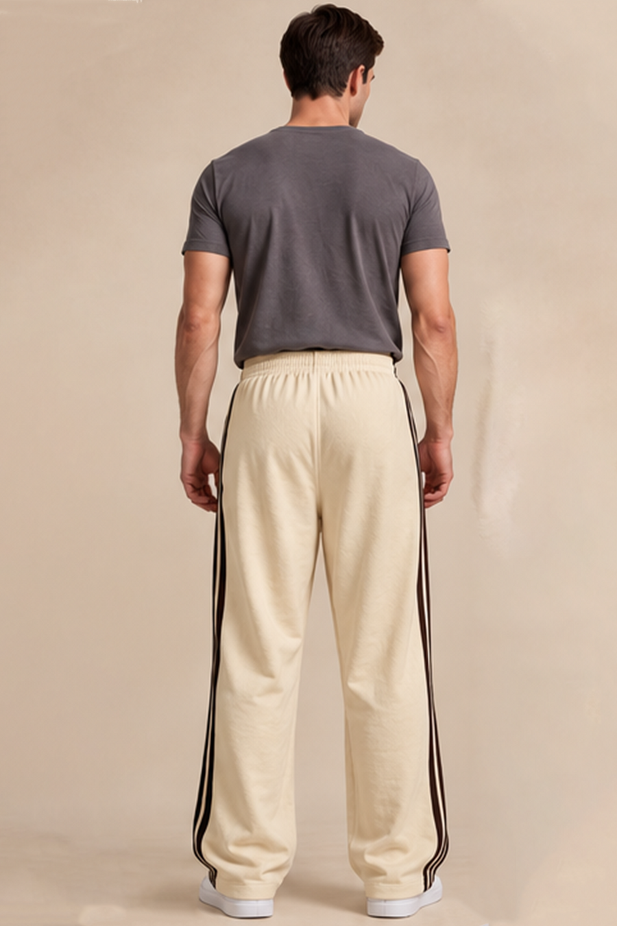 Tri Stripe Joggers - Beige