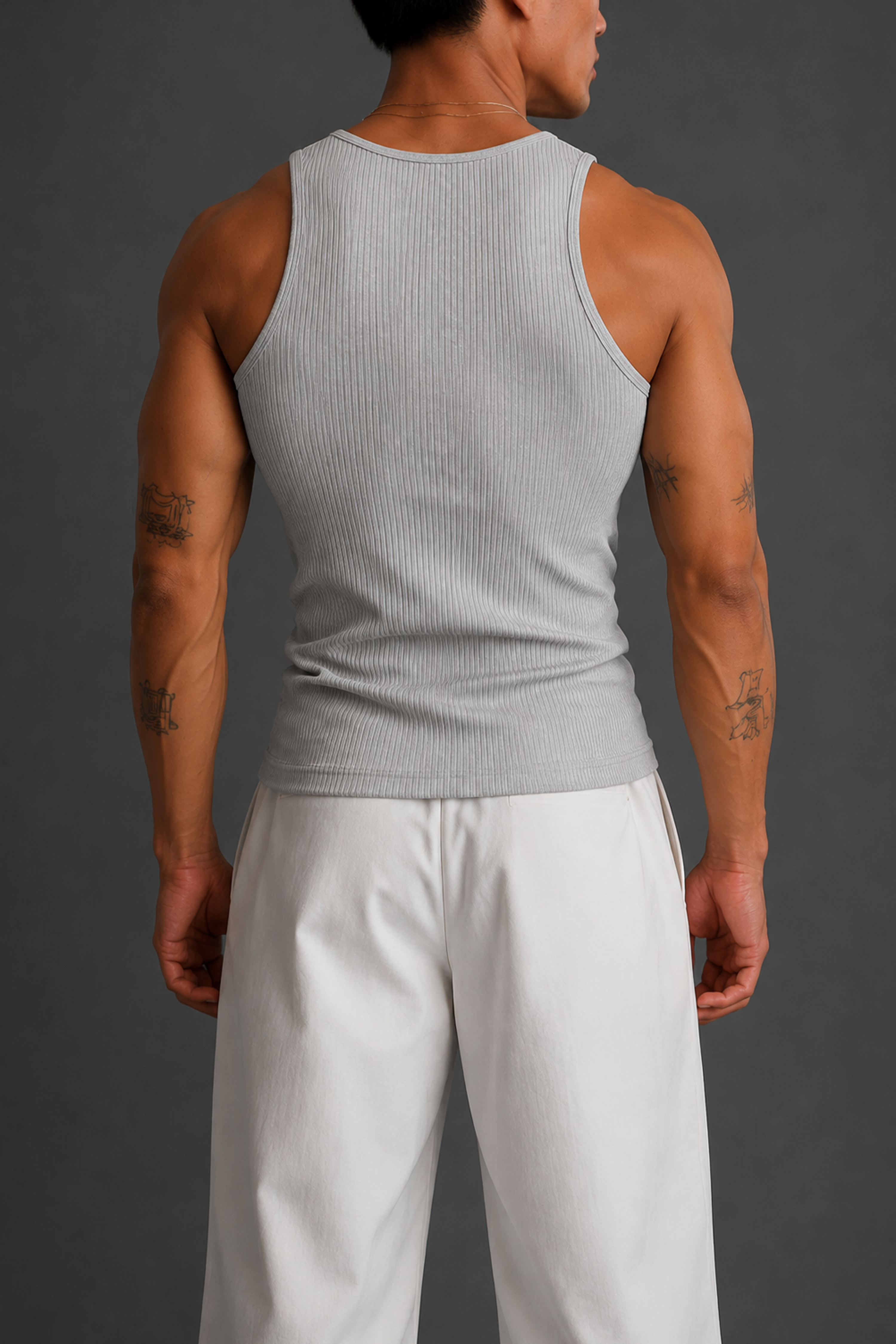 Image of Classic Ribbed Tank - Gray