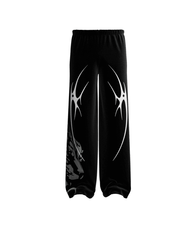 Panther Arc Unisex Joggers in premium black cotton