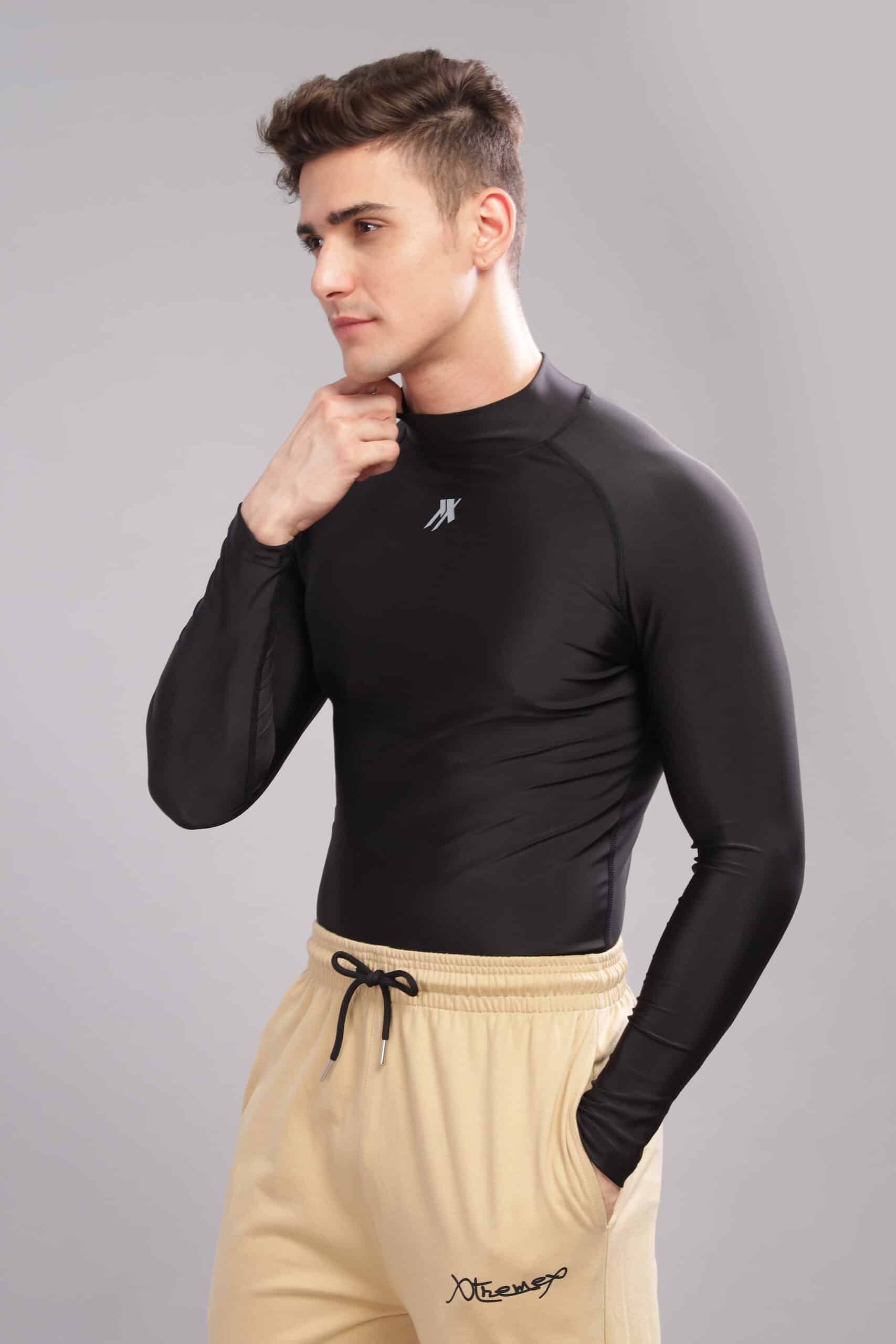 Image of High Neck Compression Tshirt Full Sleeve