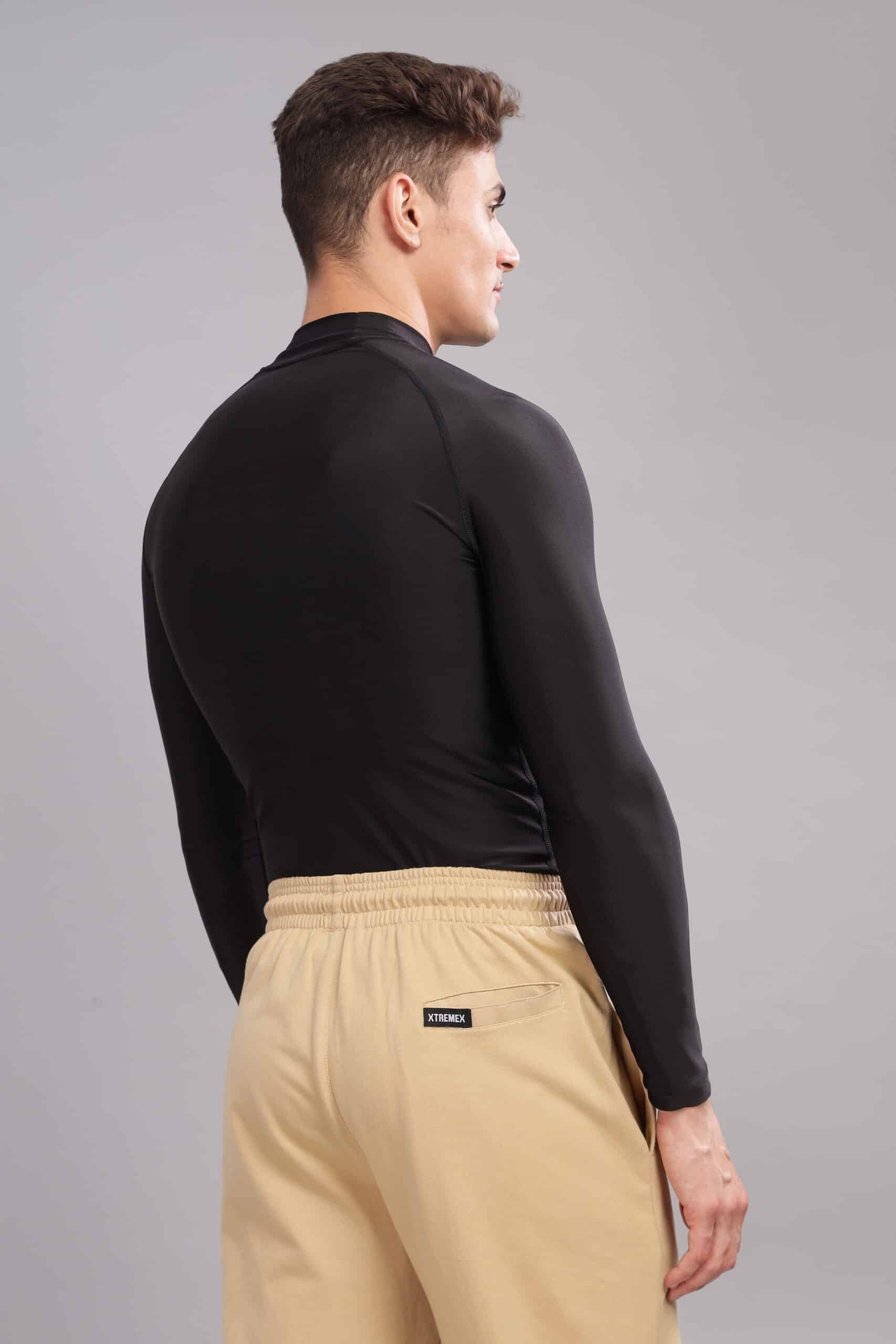 Image of High Neck Compression Tshirt Full Sleeve
