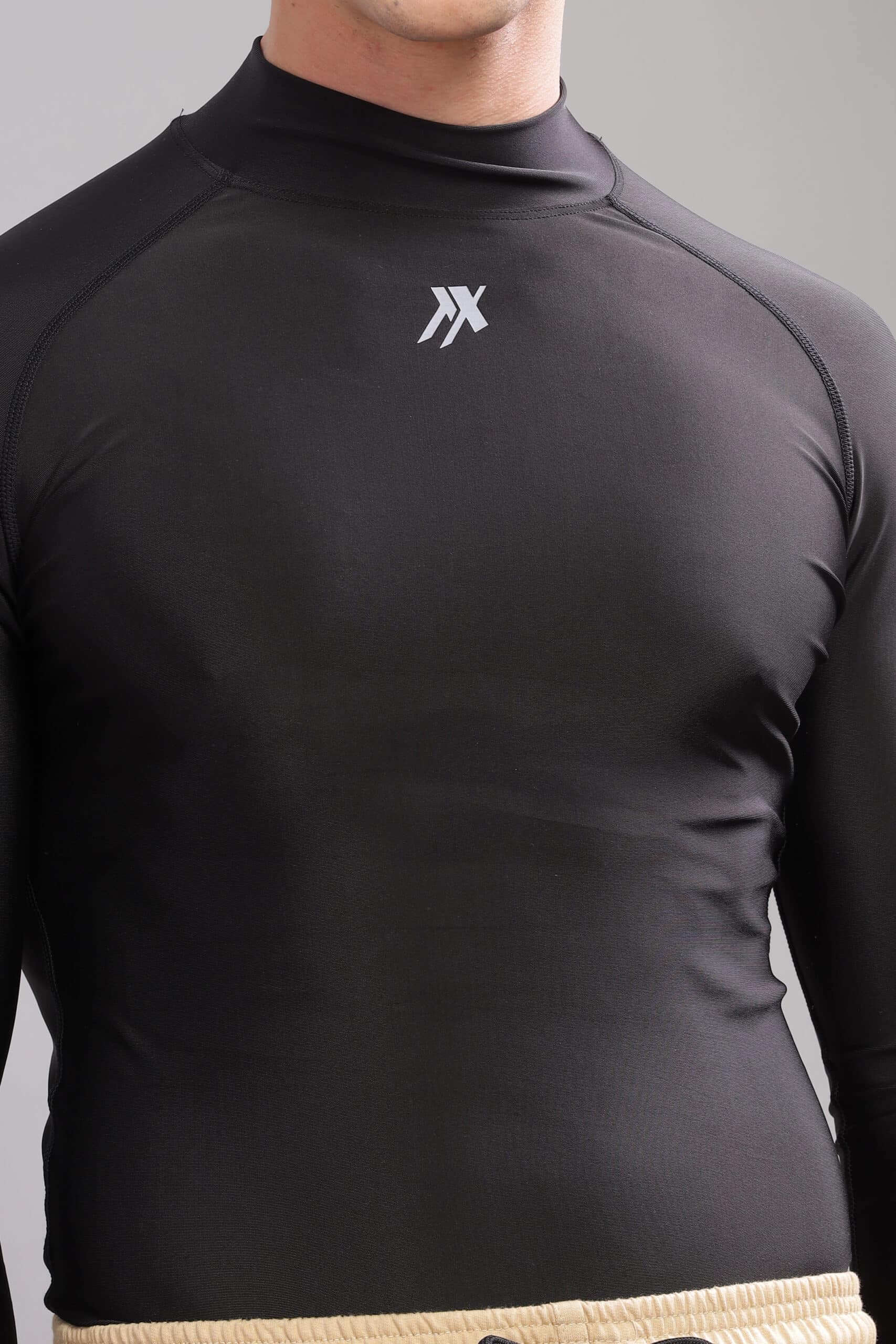 Image of High Neck Compression Tshirt Full Sleeve