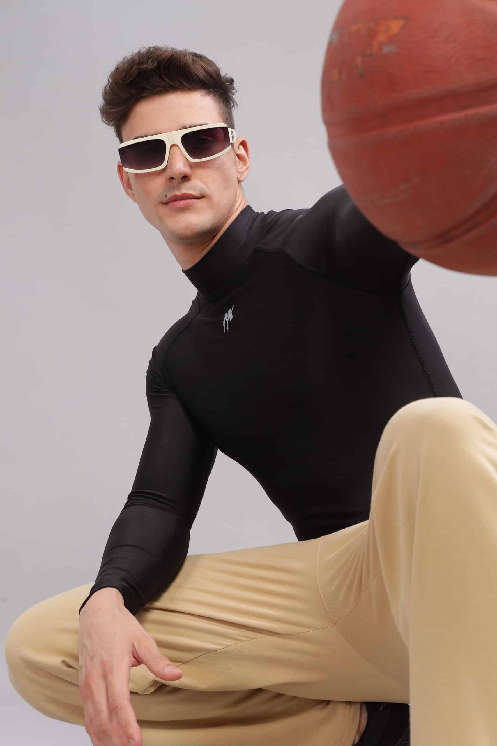 Image of High Neck Compression Tshirt Full Sleeve