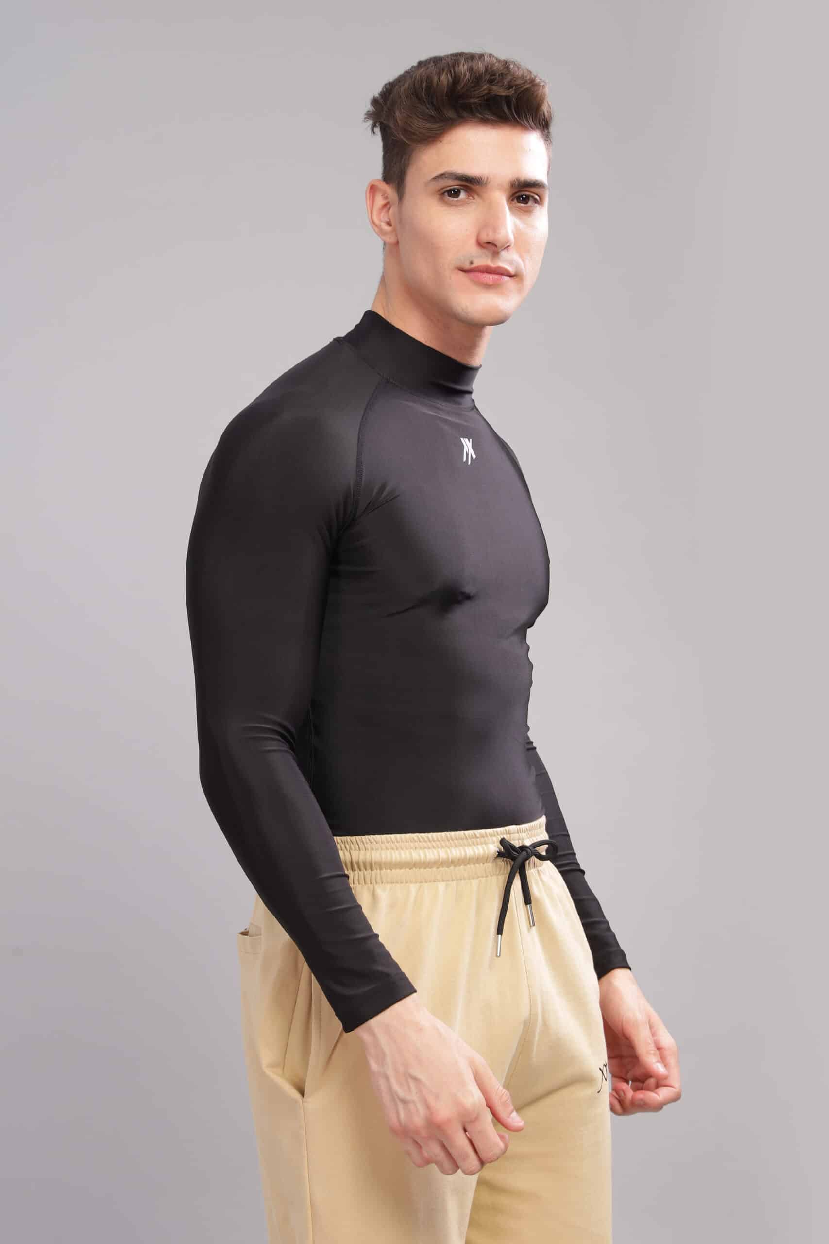 Image of High Neck Compression Tshirt Full Sleeve