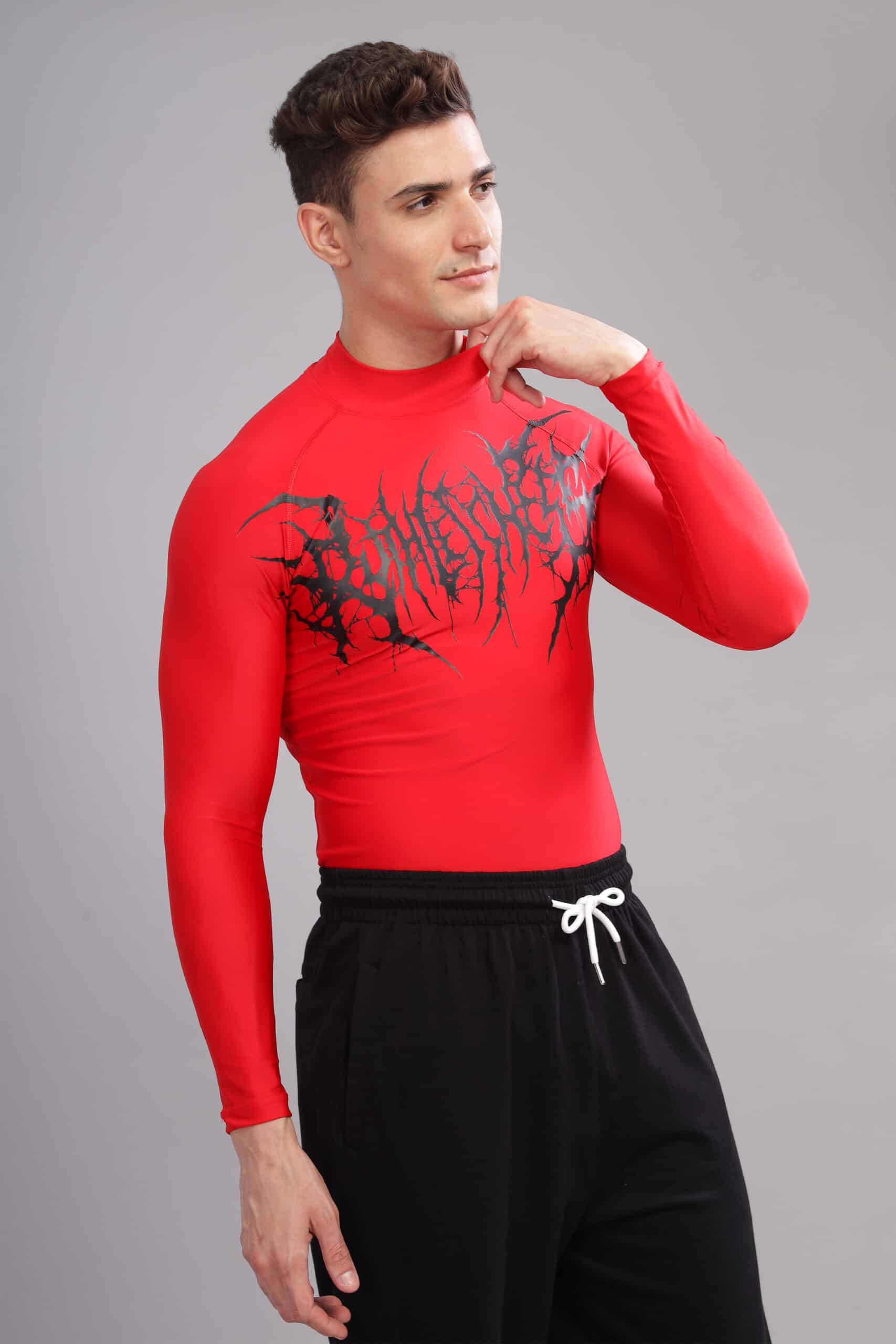 Image of Venom High Neck Compression Tshirt Full Sleeve