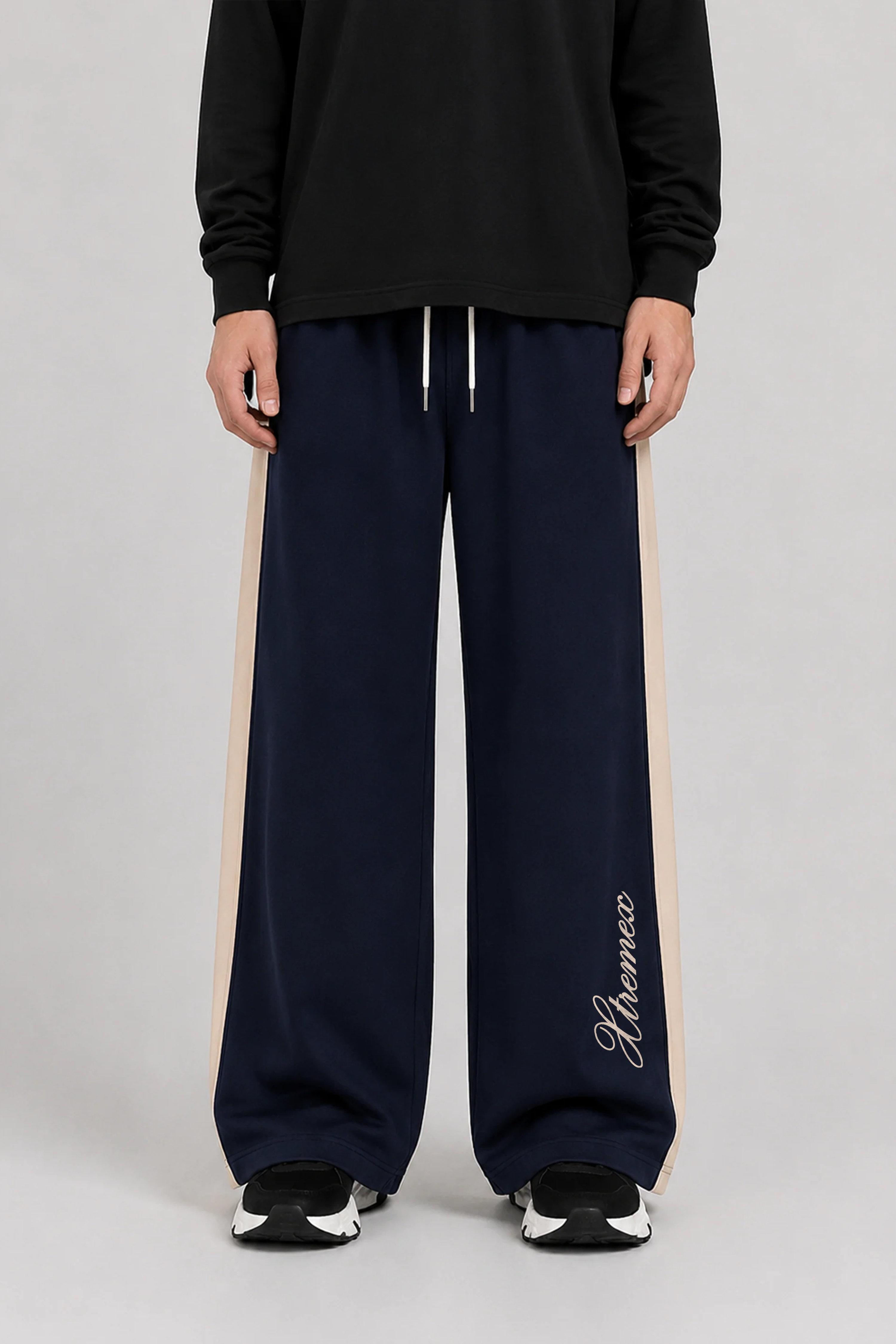 Image of Contrast Stripe Joggers - Navy