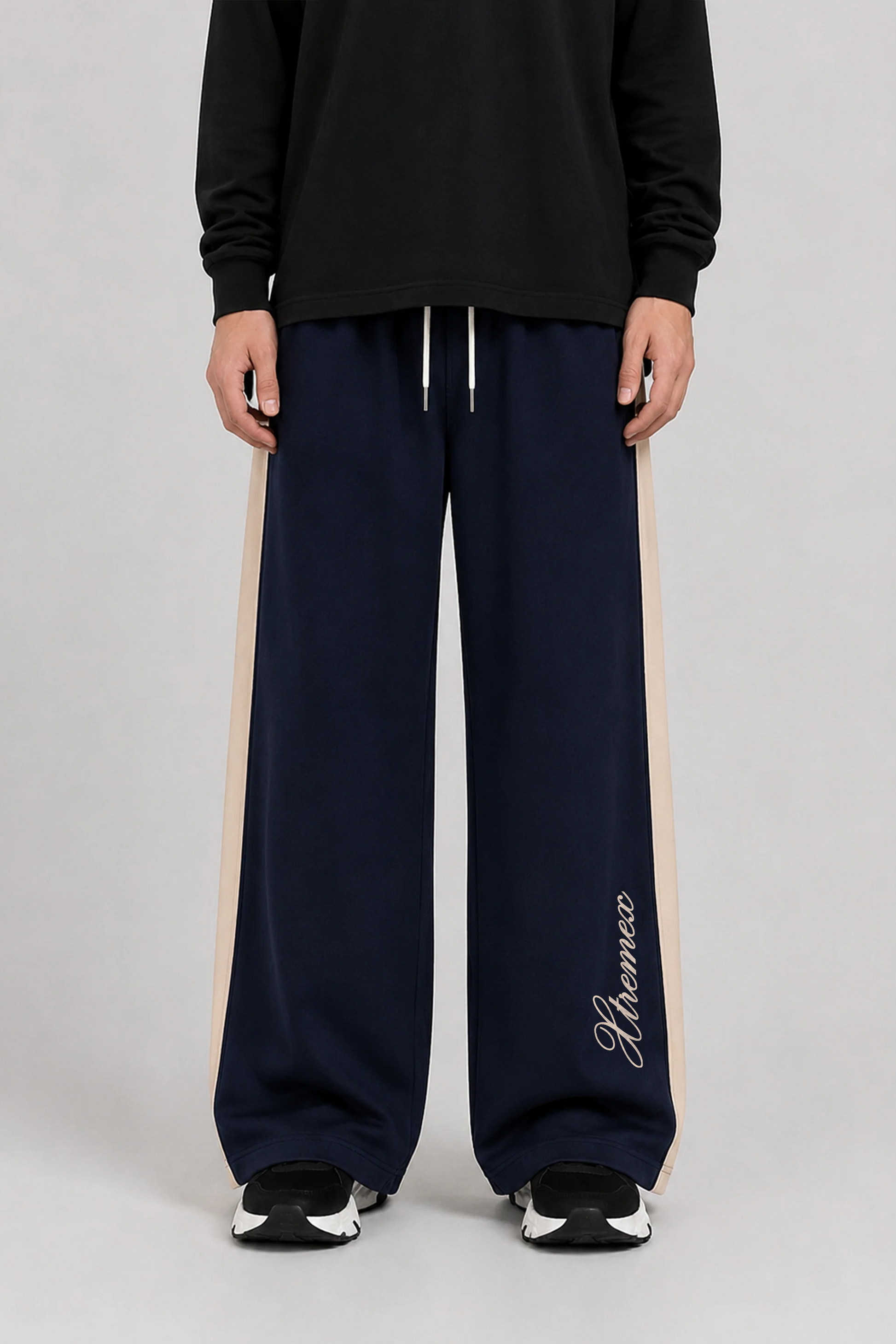 Contrast Stripe Joggers - Navy