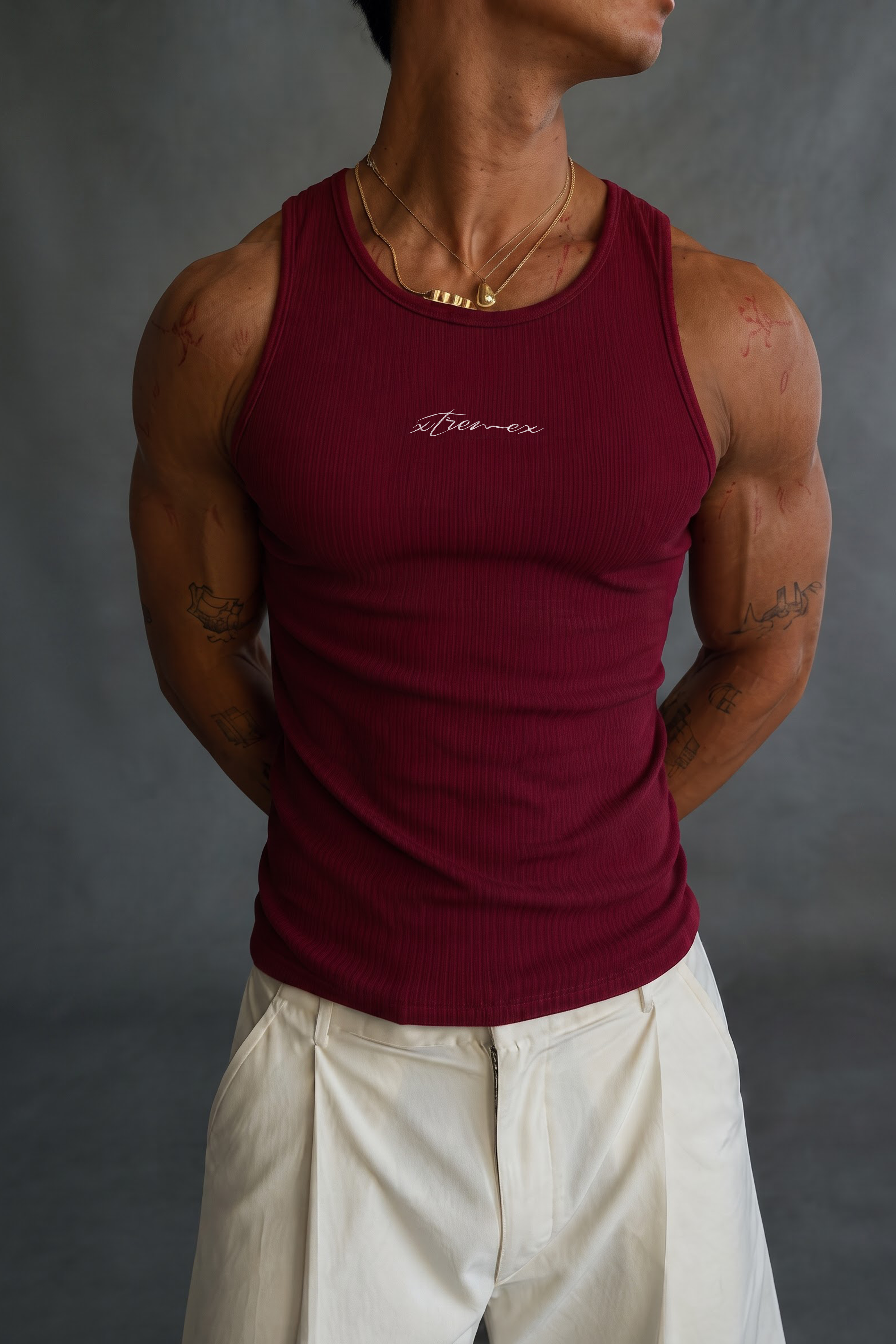 Image of Classic Ribbed Tank - Maroon
