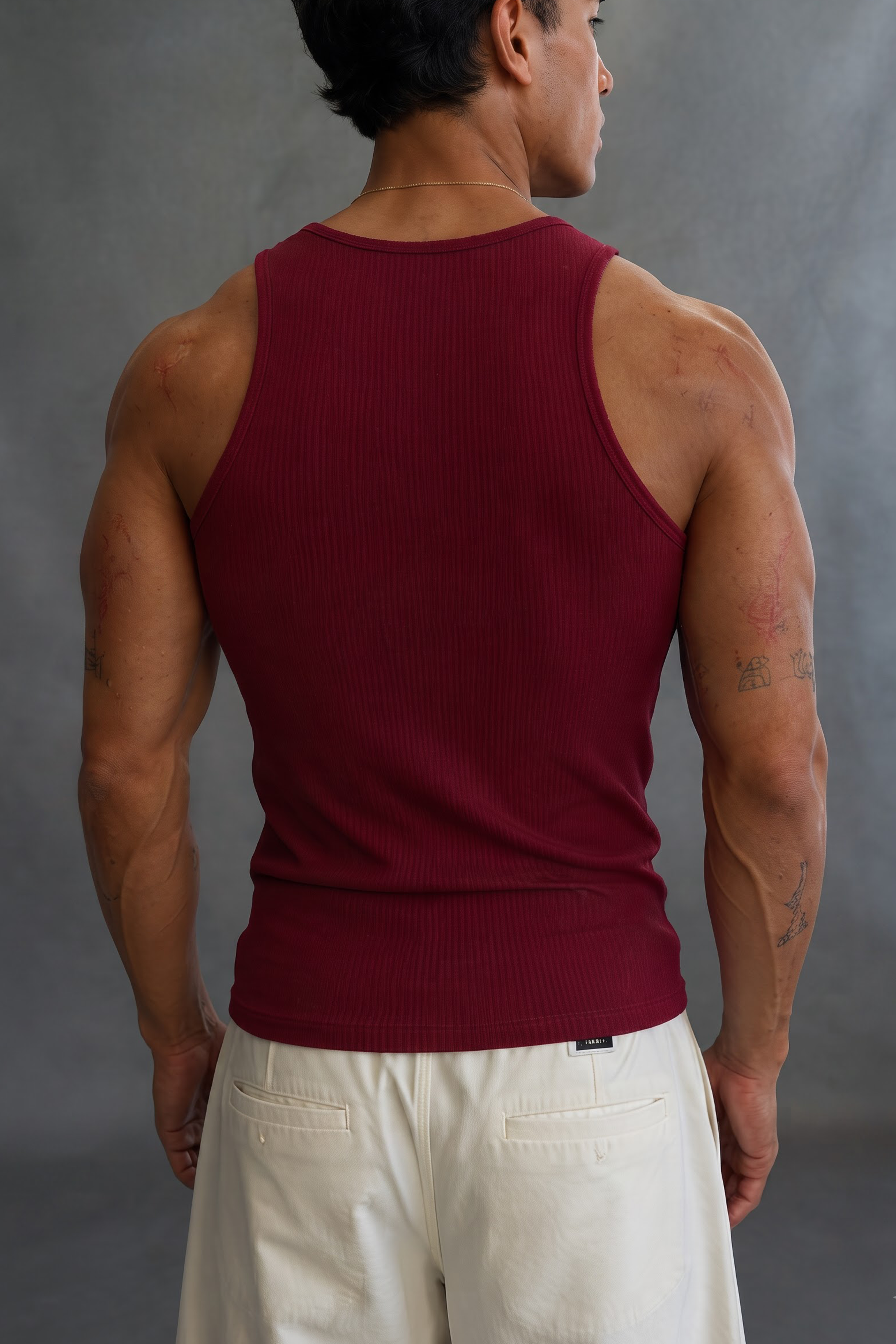 Image of Classic Ribbed Tank - Maroon