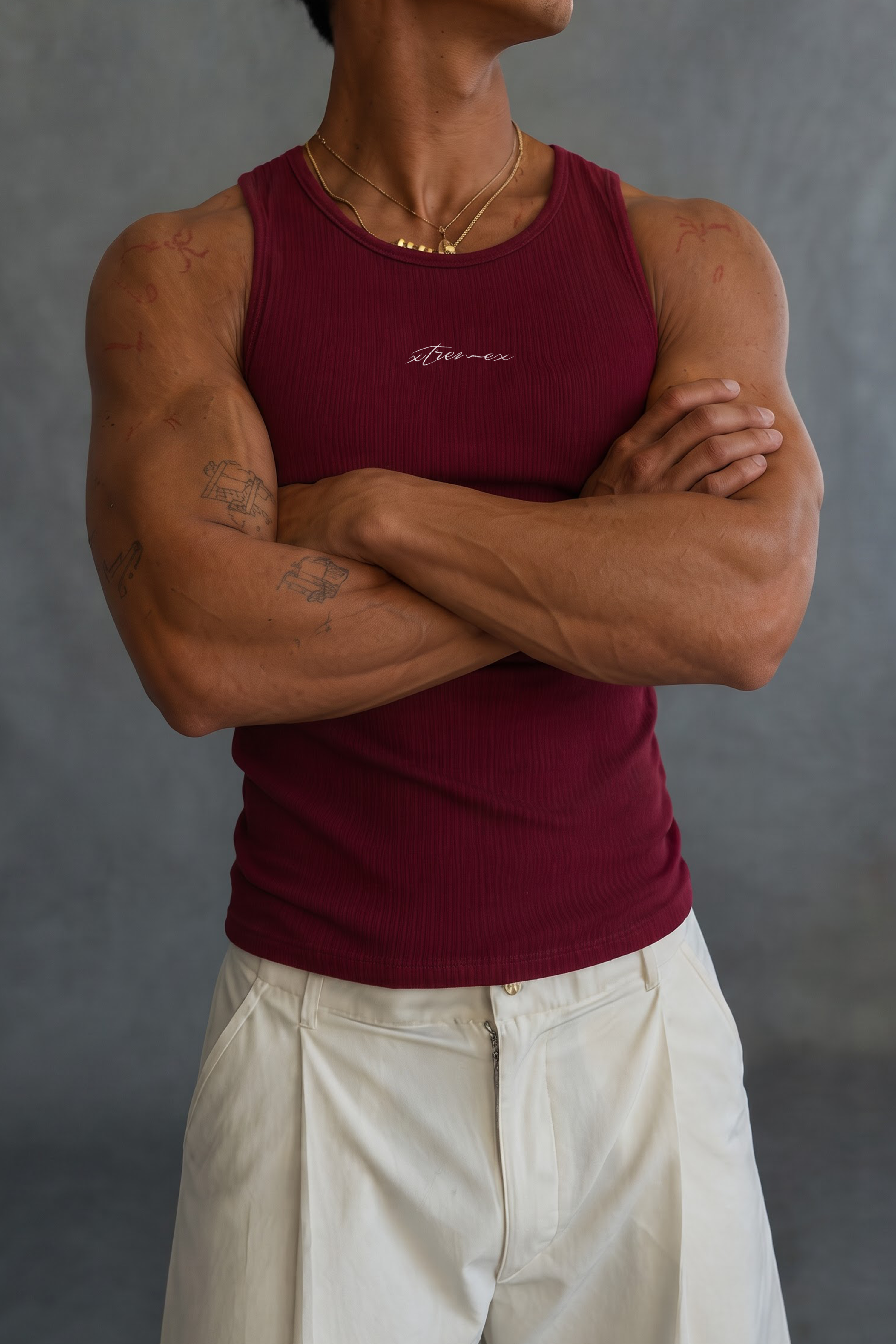 Image of Classic Ribbed Tank - Maroon
