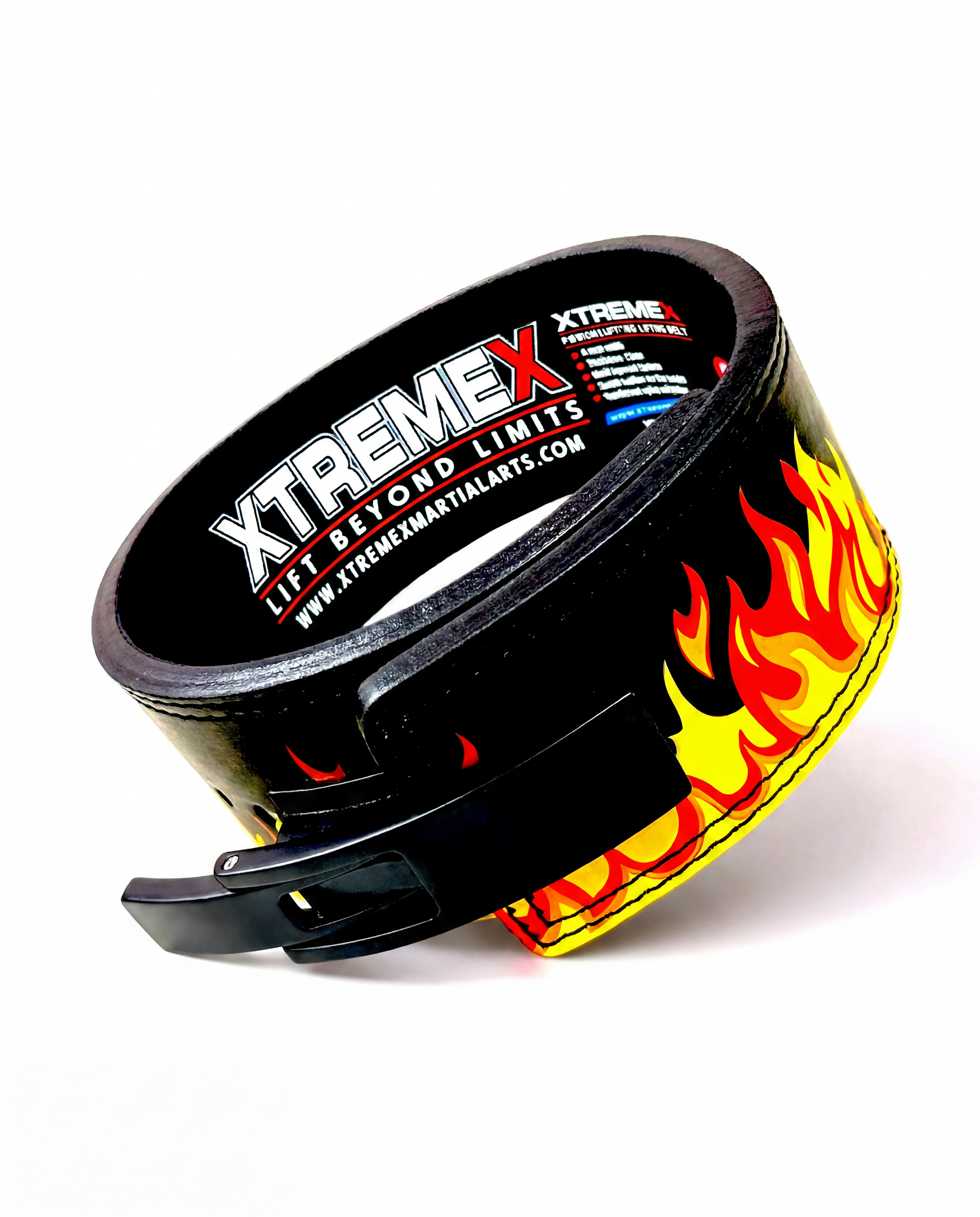XTREMEX POWERLIFTING 13MM LEVER BELT - FLAME BLACK