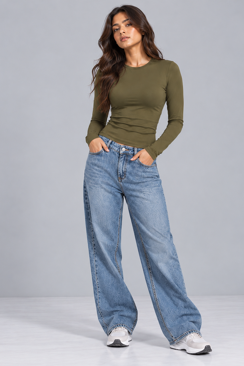 Everyday Slim Fit Top – Olive