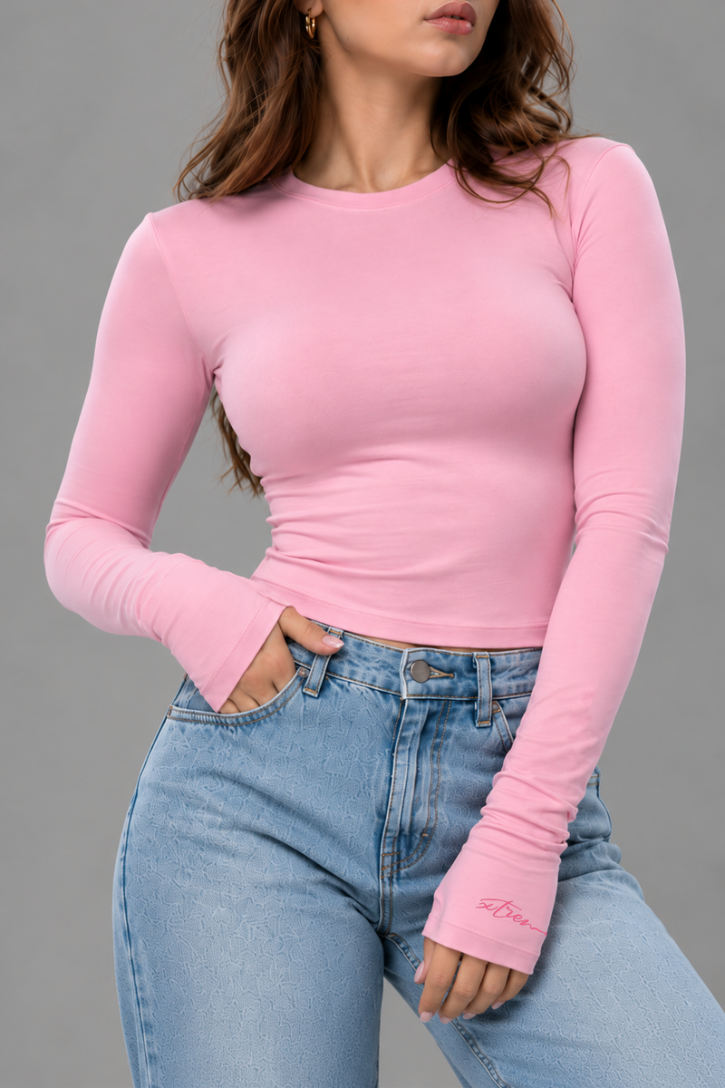 Everyday Slim Fit Top – Baby Pink