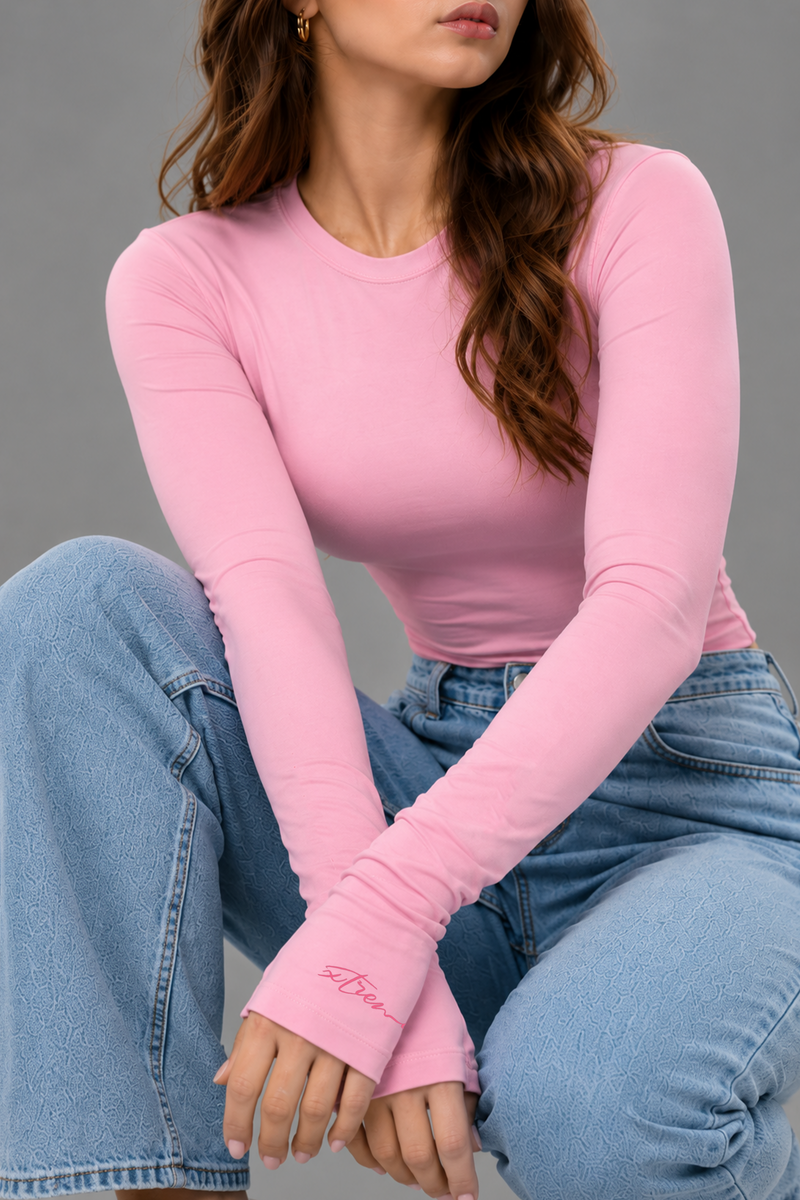 Everyday Slim Fit Top – Baby Pink