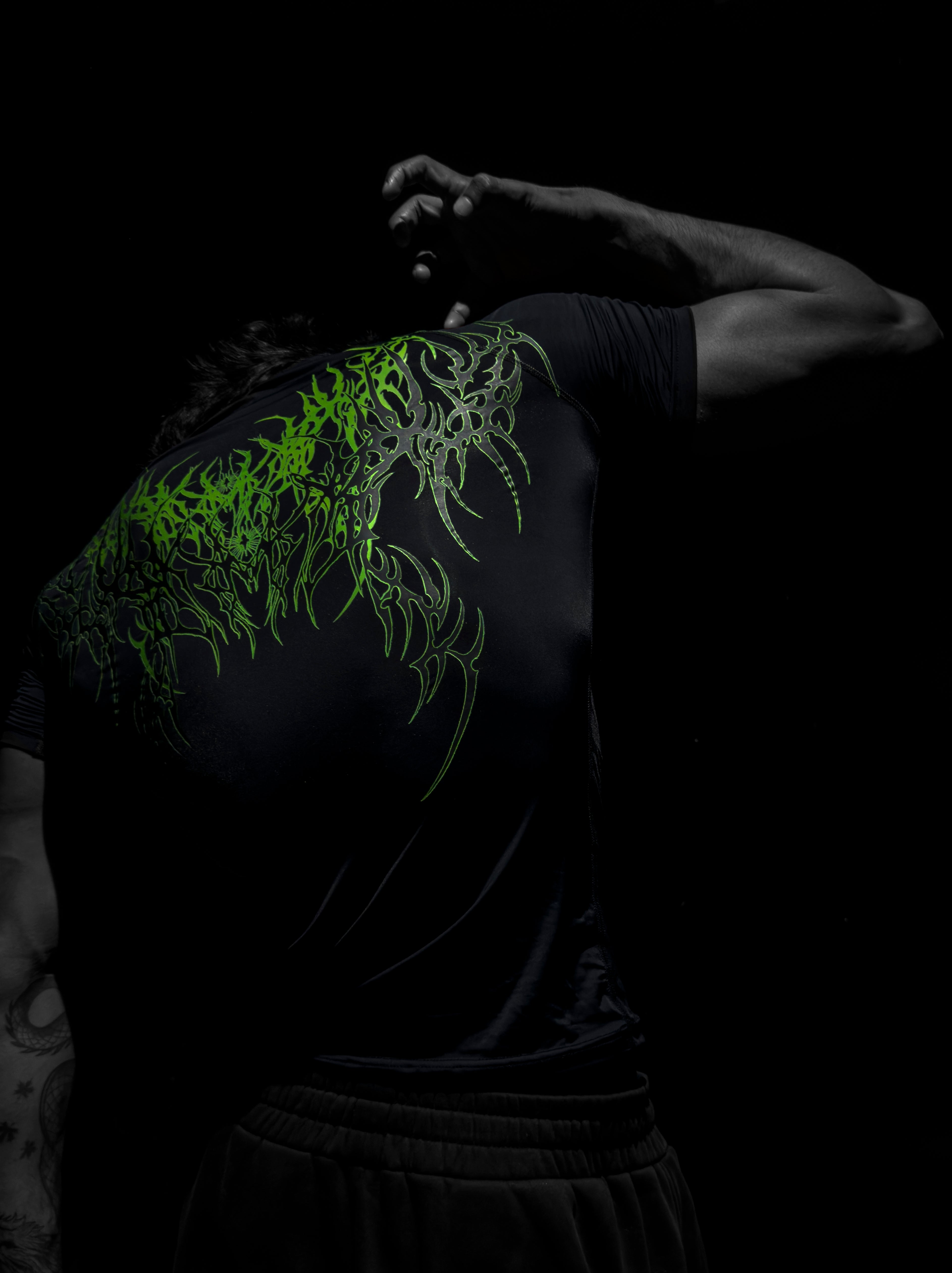 Image of Green Fury Compression Tshirt Half Sleeve