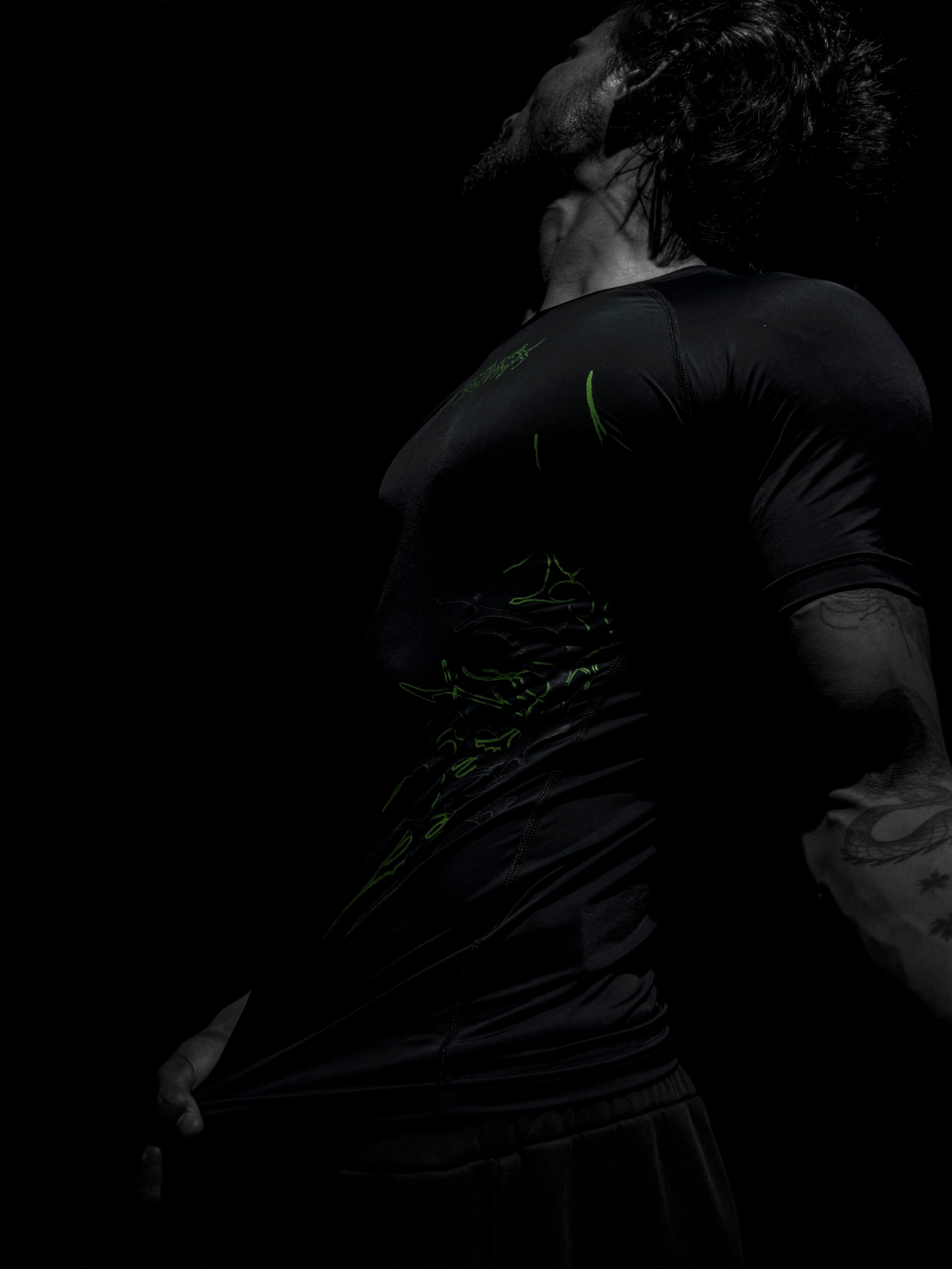 Image of Green Fury Compression Tshirt Half Sleeve