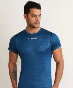 Striped Slim Fit Tshirt - Teal, S