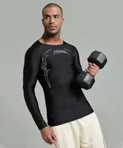 Tribal Compression Tshirt Full Sleeve - Black, M