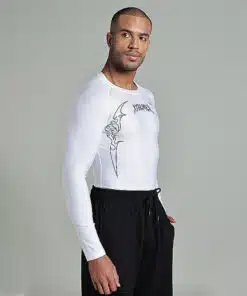 Tribal Compression Tshirt Full Sleeve - White, S